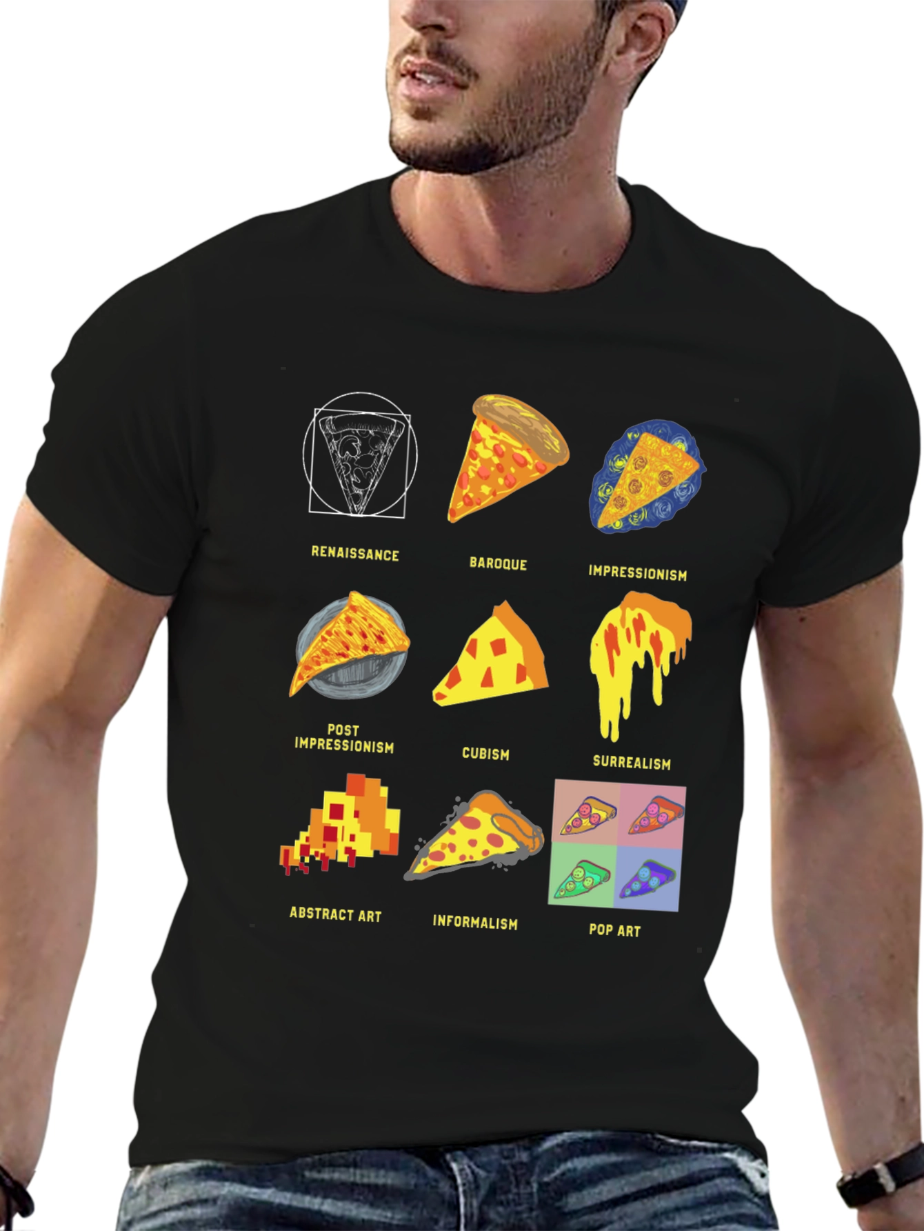 Pizza Art Styles T-Shirt: Renaissance to Pop Art! - 6