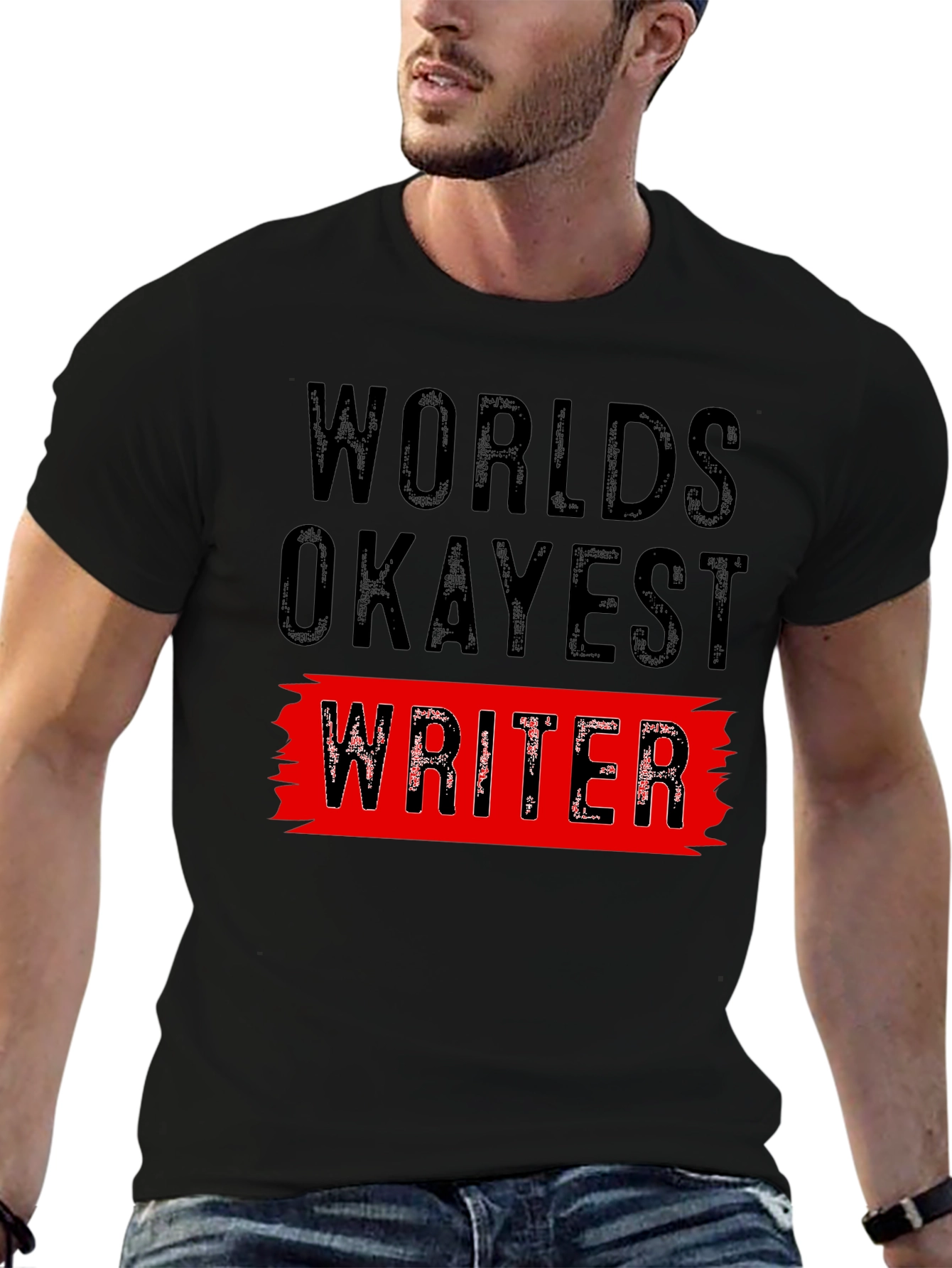Black World's Okayest Writer Graphic Tee view 6