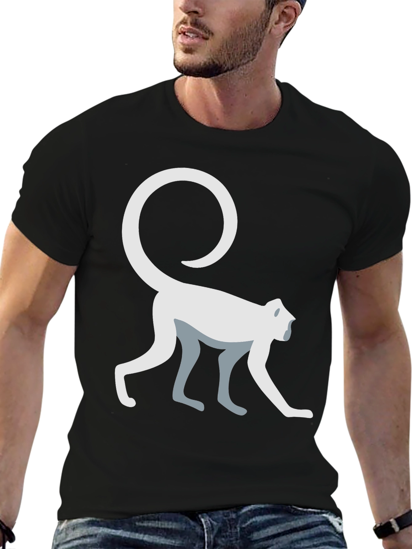 Black Monkey Graphic Black T-Shirt view 6