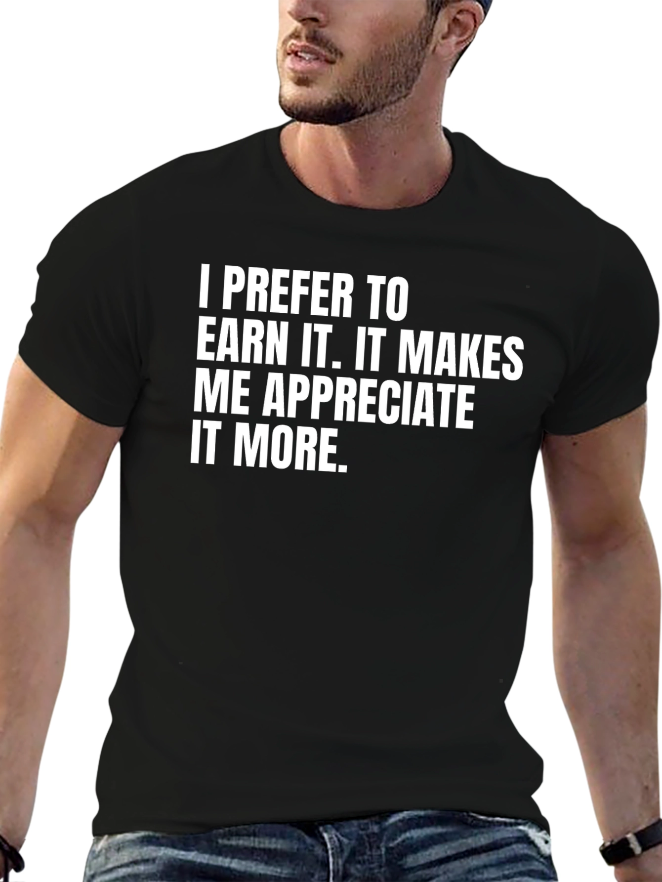 Black Earn It T-Shirt - Motivational Tee view 6
