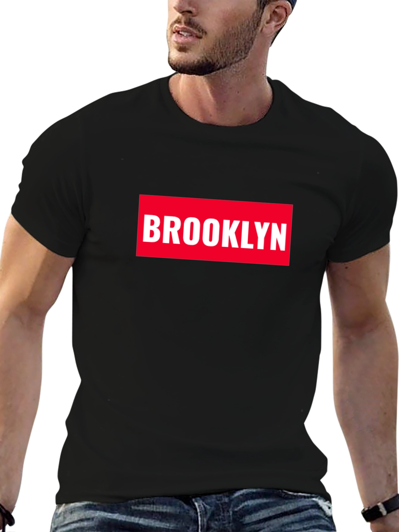 Black Brooklyn Graphic Print Men's Black T-Shirt view 6