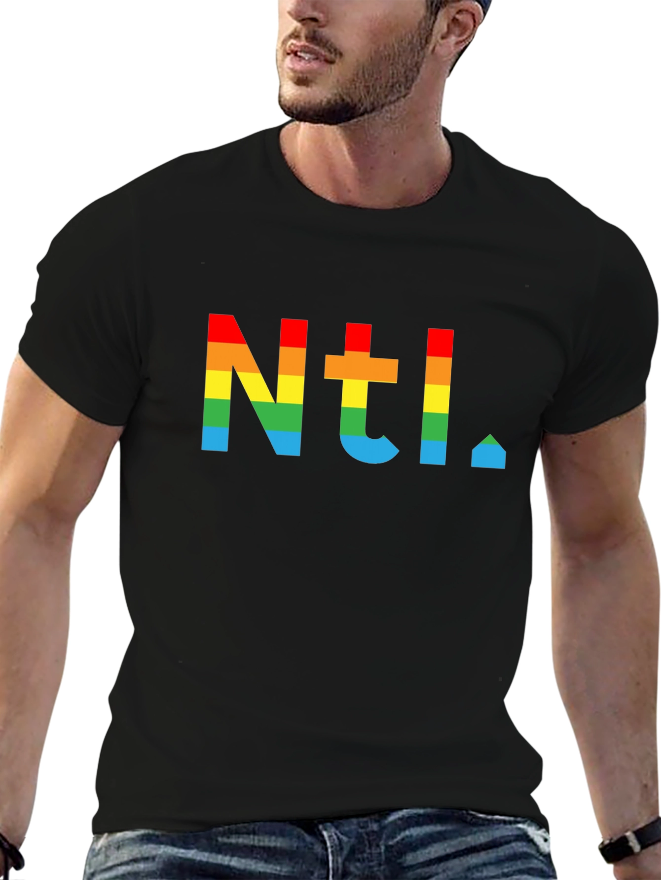 Black Rainbow NTL T-Shirt - Pride Apparel view 6