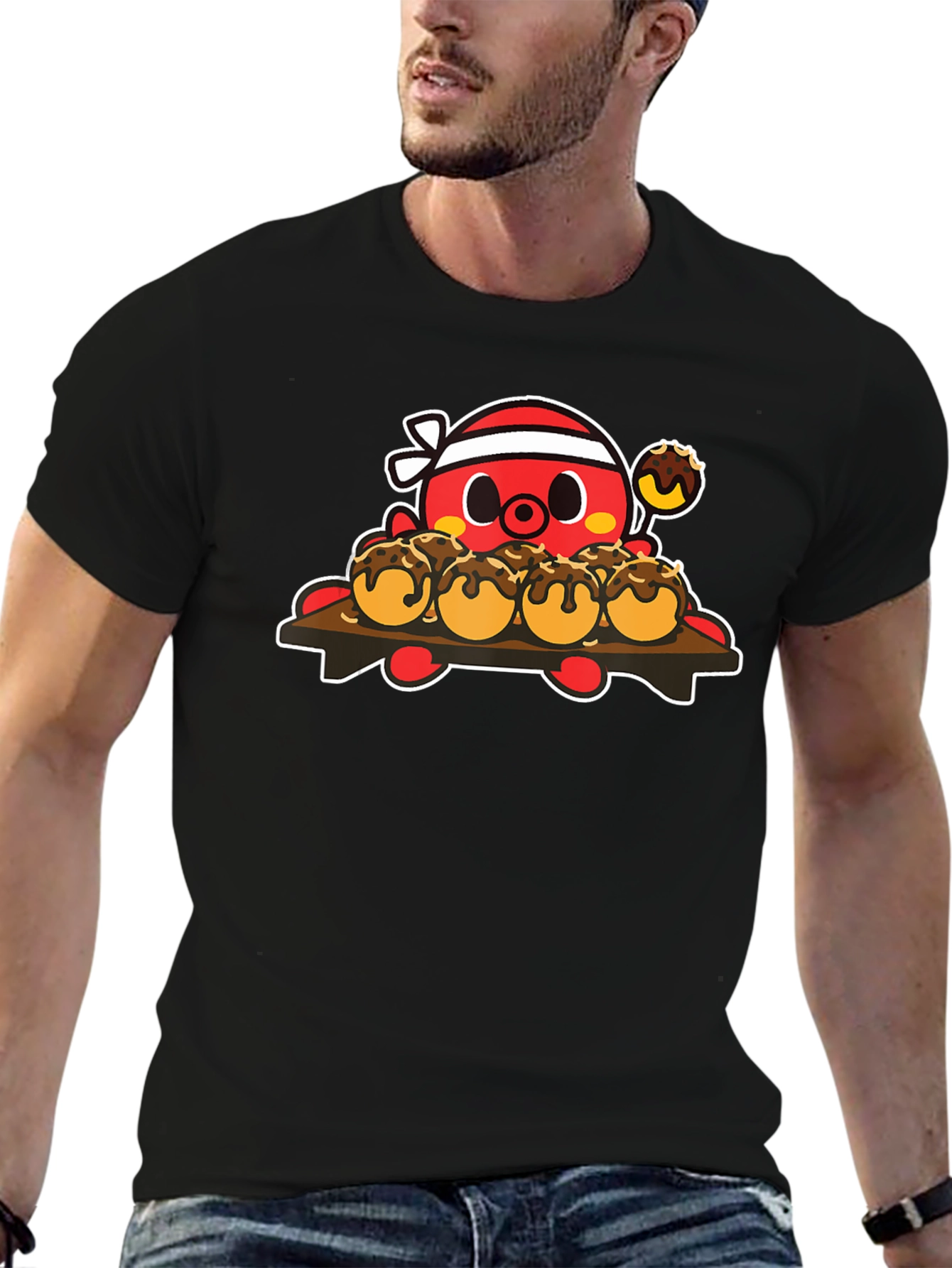 Black Octopus Takoyaki T-Shirt view 6