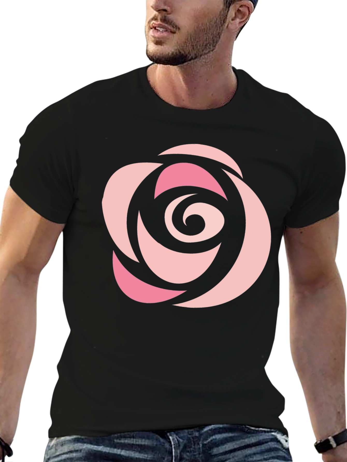 Black Rose Graphic Black T-Shirt - Casual Style view 6
