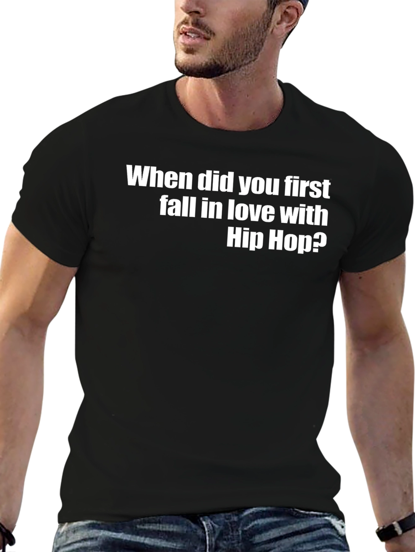 Black Hip Hop Lover T-Shirt: When Did You First Fall In Love? view 6