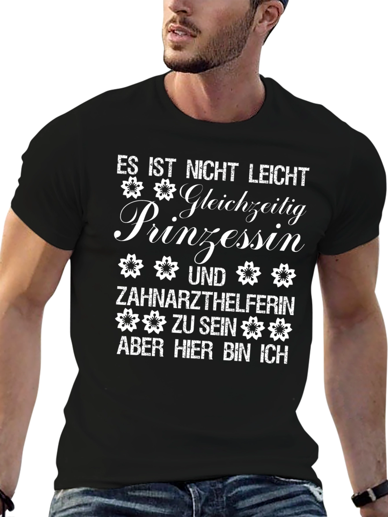 Black Princess Dentist Assistant T-Shirt - Funny German Tee view 6