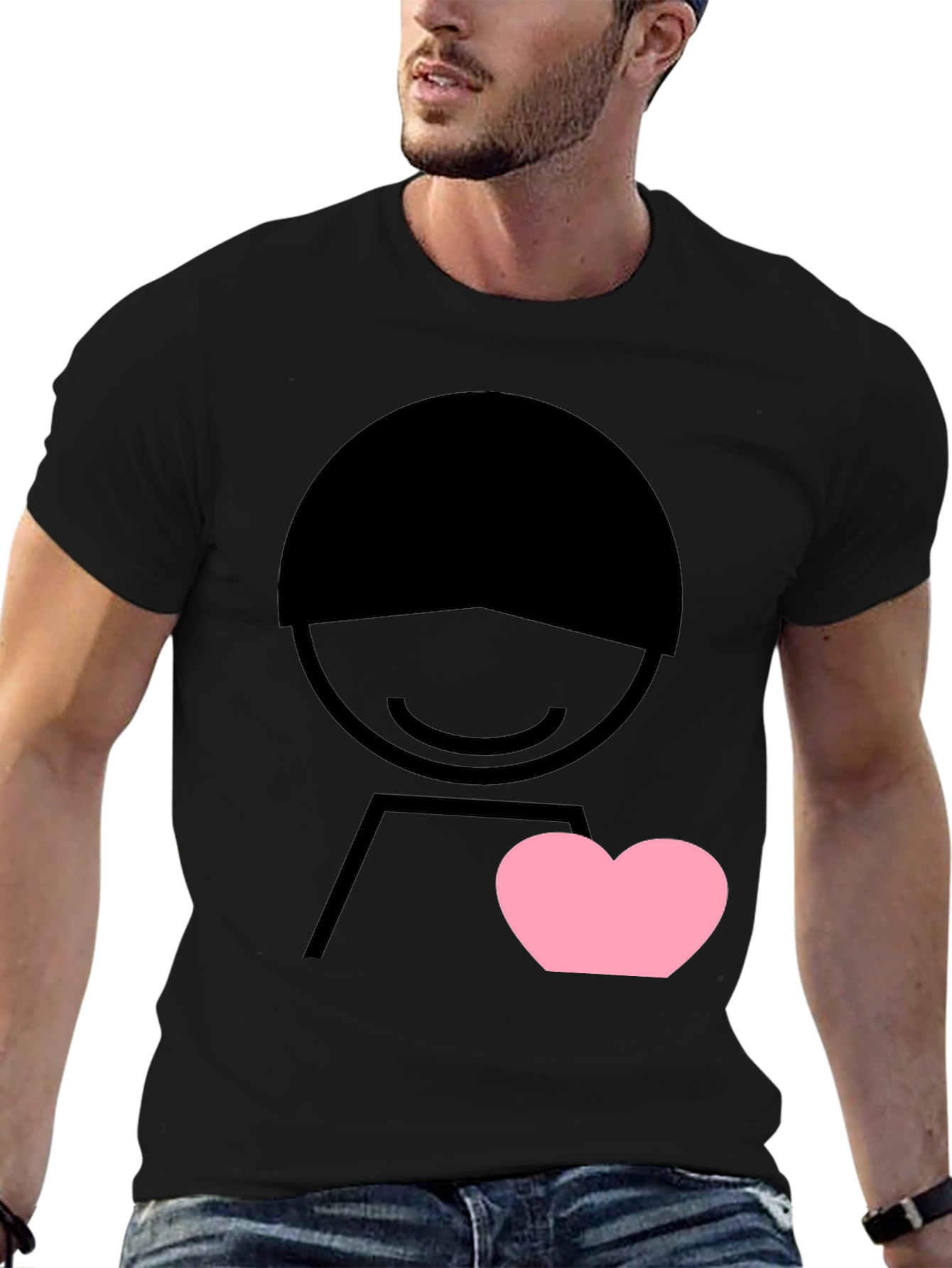Black Heart Graphic Tee - Men's Black Short Sleeve view 6