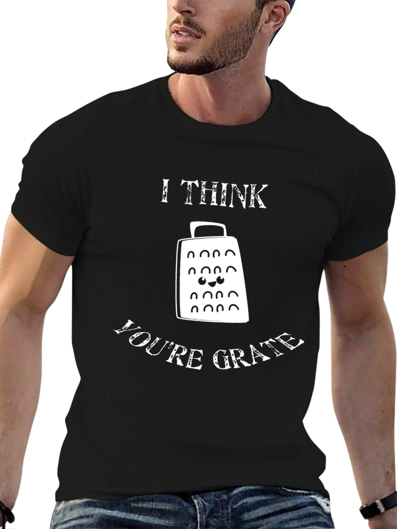 Funny 'I Think You're Grate' Grater Graphic Tee - 6