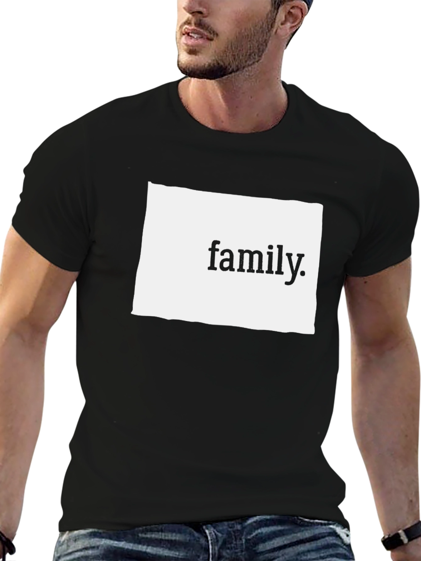 Black Family Graphic Tee - Comfortable Black Cotton T-Shirt view 6