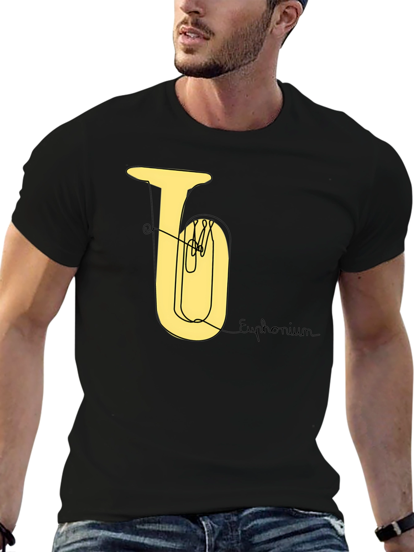 Black Euphonium Line Art Tee view 6