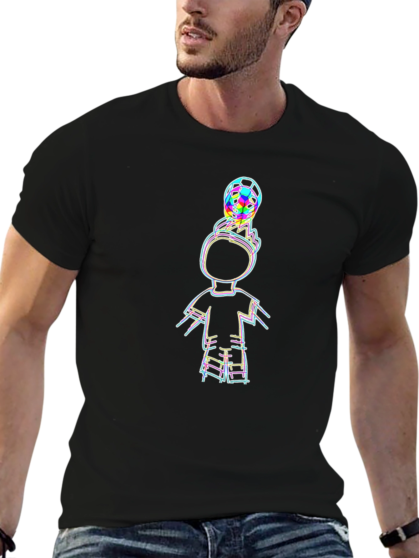 Black Funky Kid with Ball T-Shirt view 6