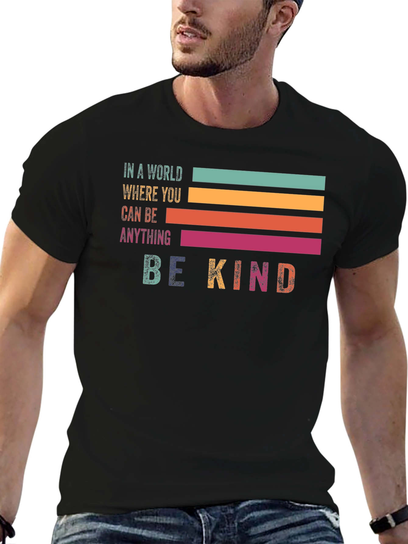 Be Kind Retro Graphic Tee - Positive Vibes Shirt - 6
