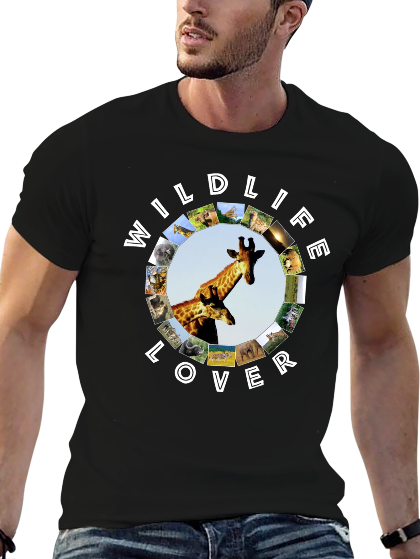 Wildlife Lover Graphic T-Shirt - Animal Circle Design - 6