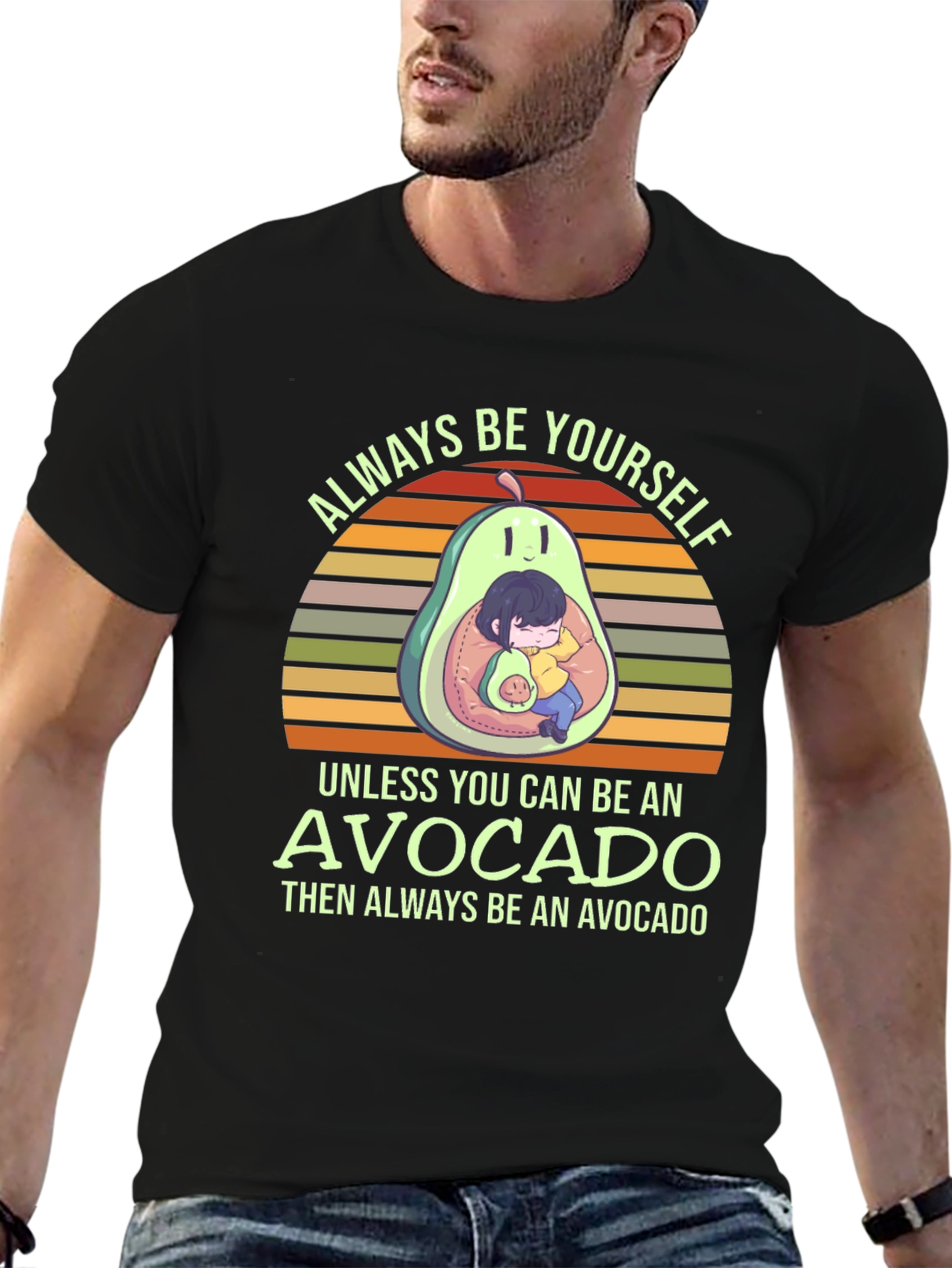 Black Always Be Yourself Avocado T-Shirt view 6