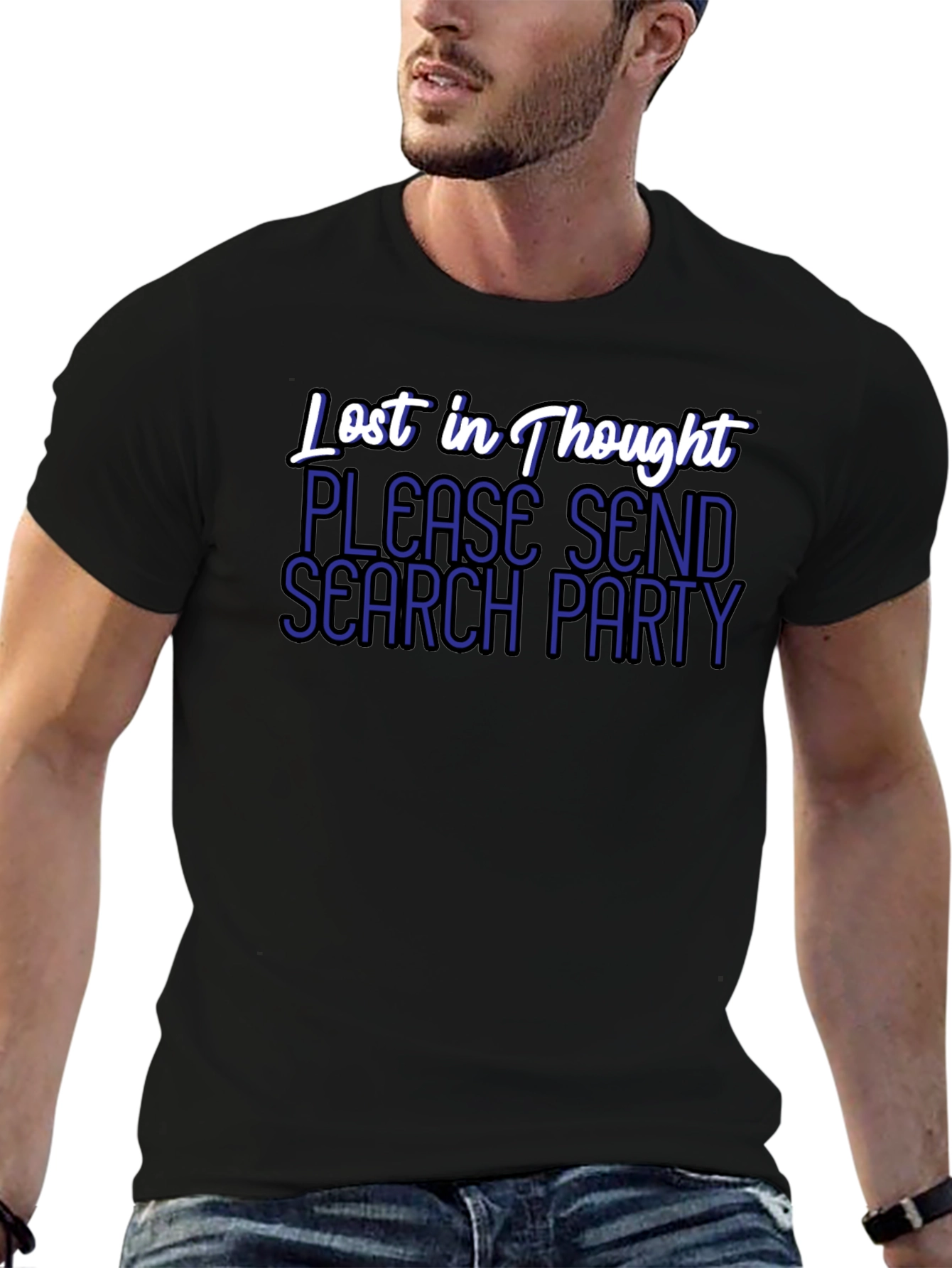 Black Lost in Thought T-Shirt - Send a Search Party! view 6