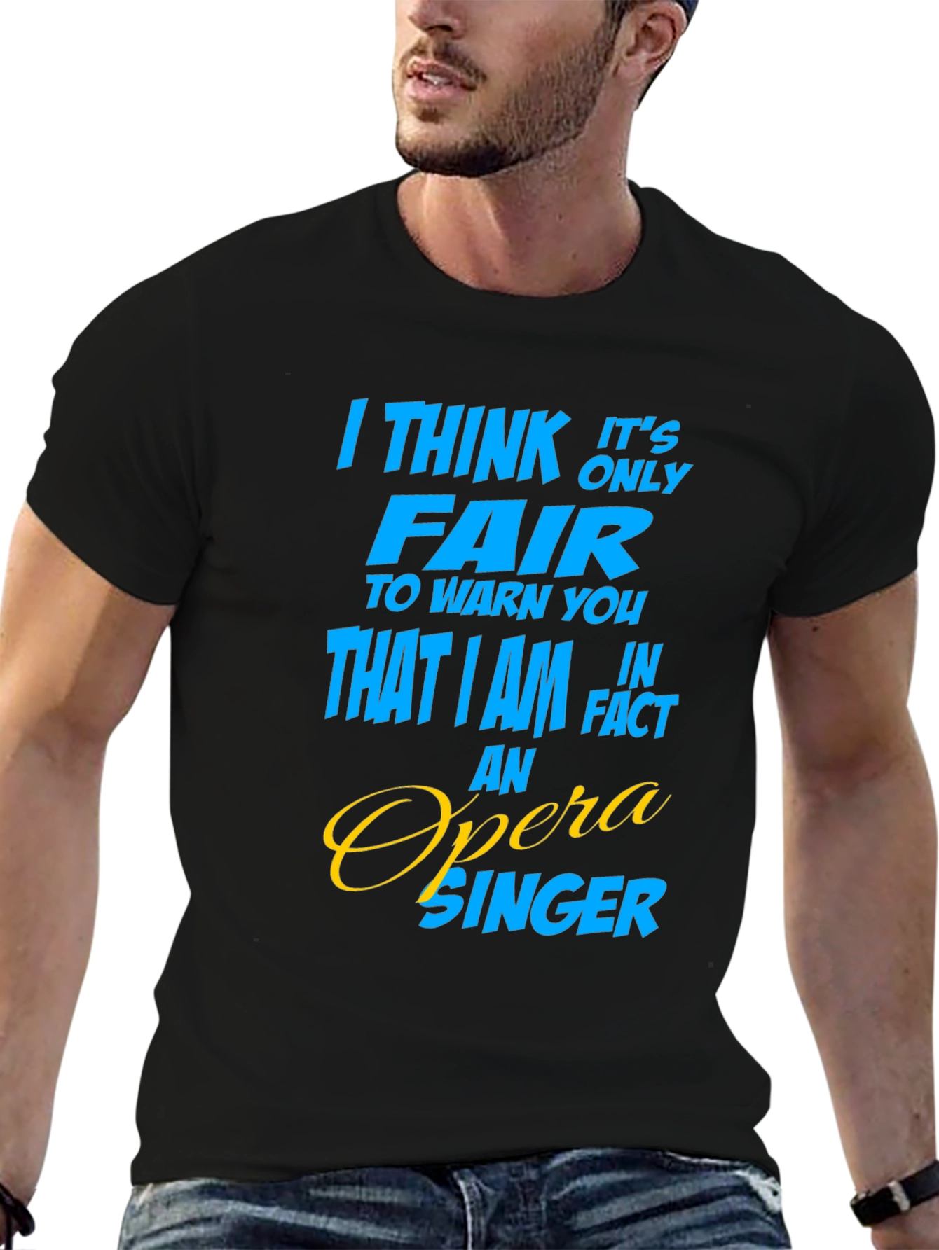 Black Opera Singer Graphic T-Shirt - Funny Gift Idea view 6