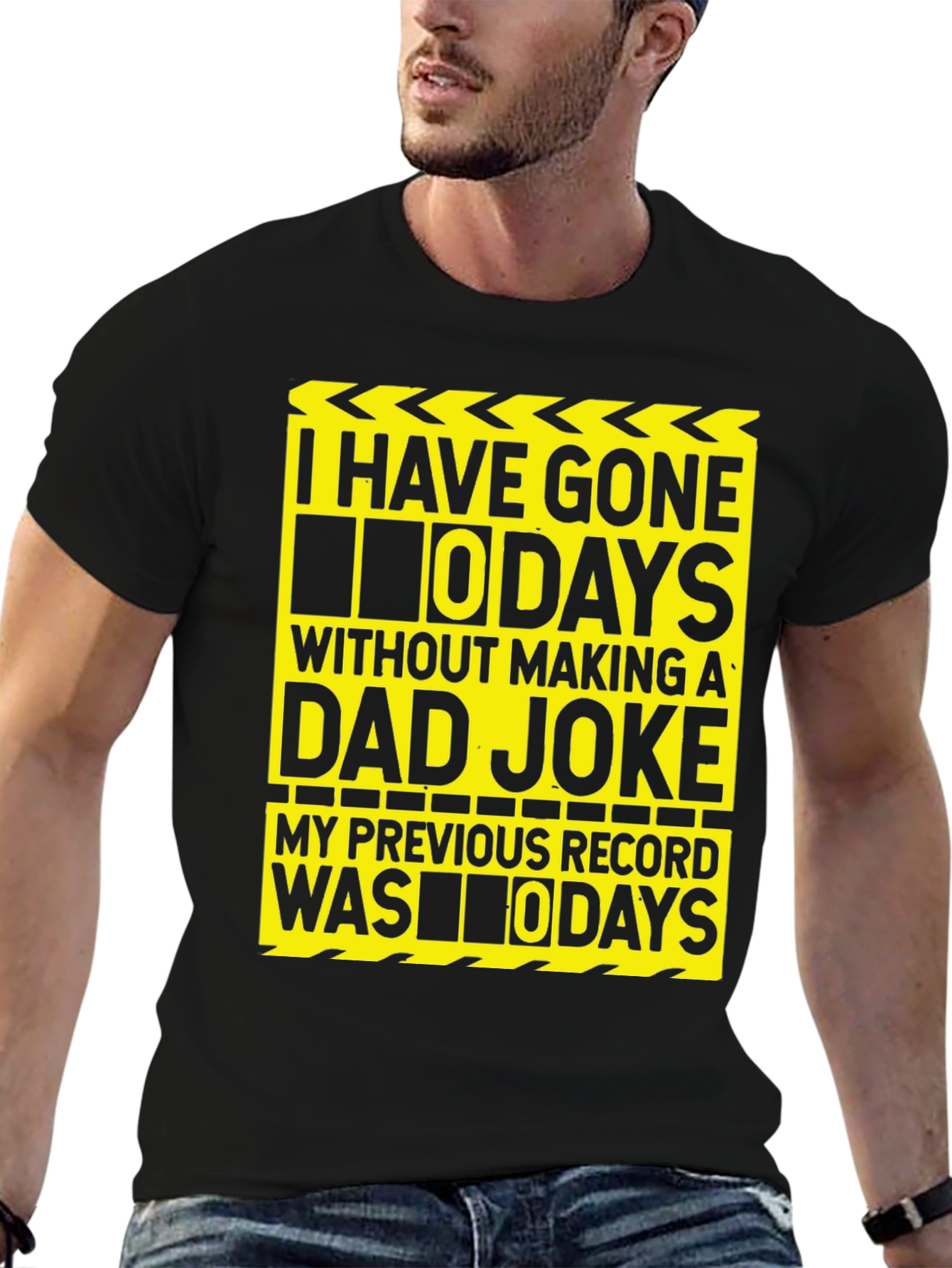 Black Funny Dad Joke T-Shirt: I Have Gone 0 Days view 6