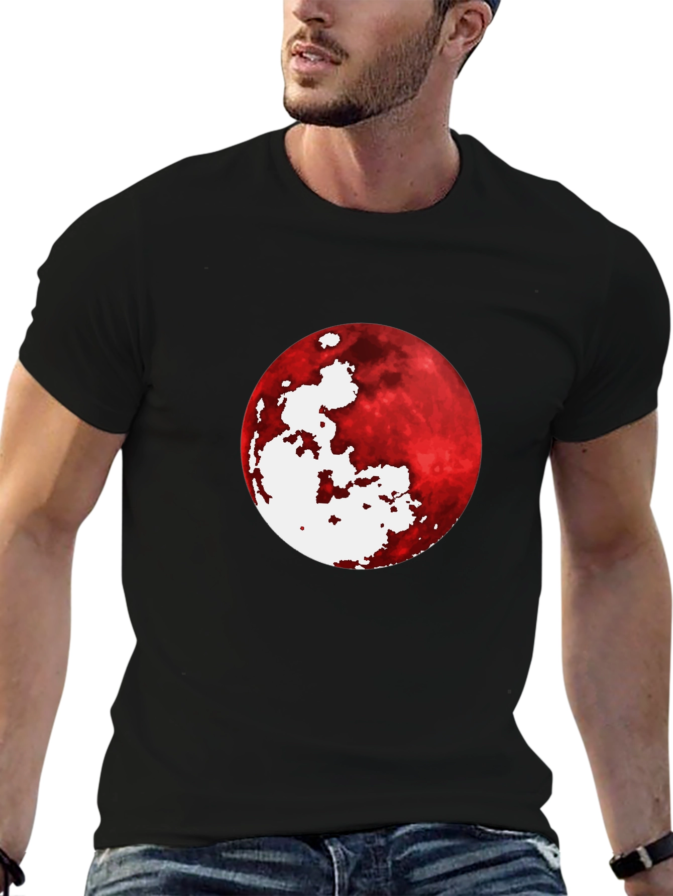Black Blood Moon Graphic Black T-Shirt - Unique Design view 6