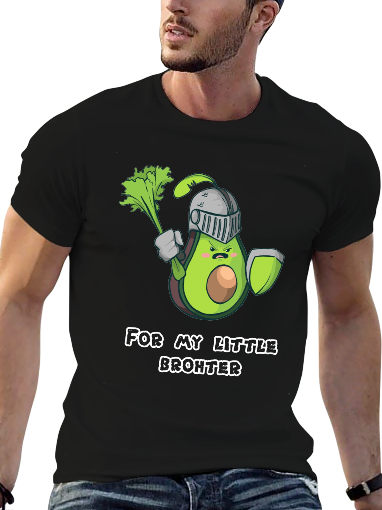 Black Avocado Knight T-Shirt - For My Little Brohter view 6