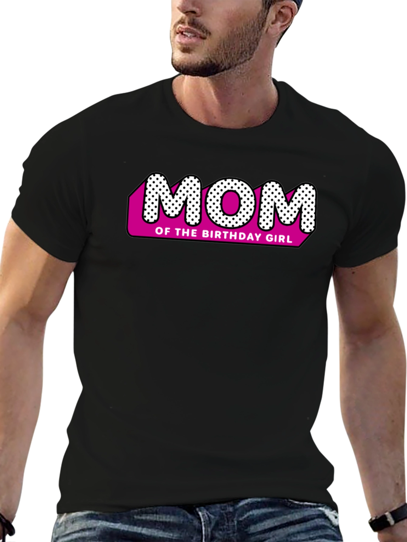 Black Mom of the Birthday Girl Black T-Shirt view 6