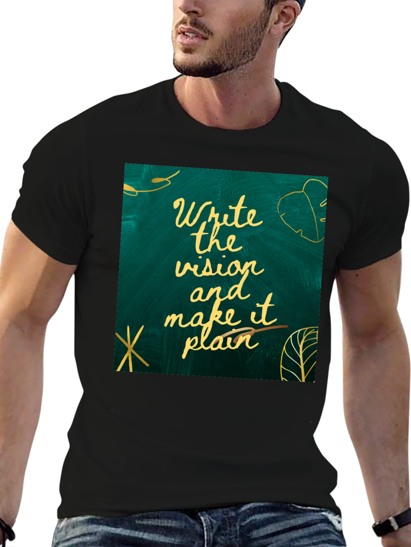 Black Visionary Tee: Write the Vision, Make it Plain T-Shirt view 6
