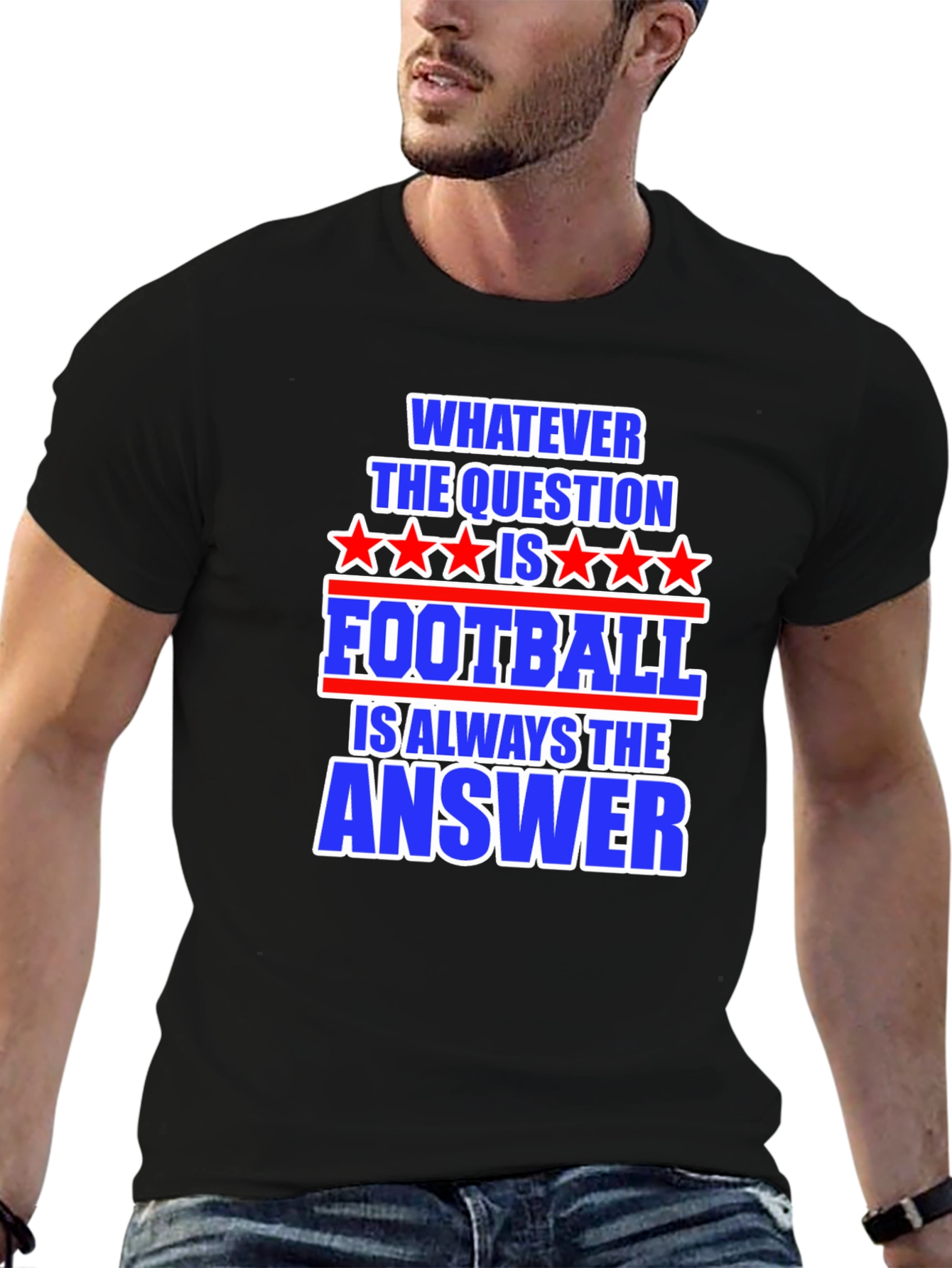 Black Football Answer T-Shirt - Always The Right Choice! view 6