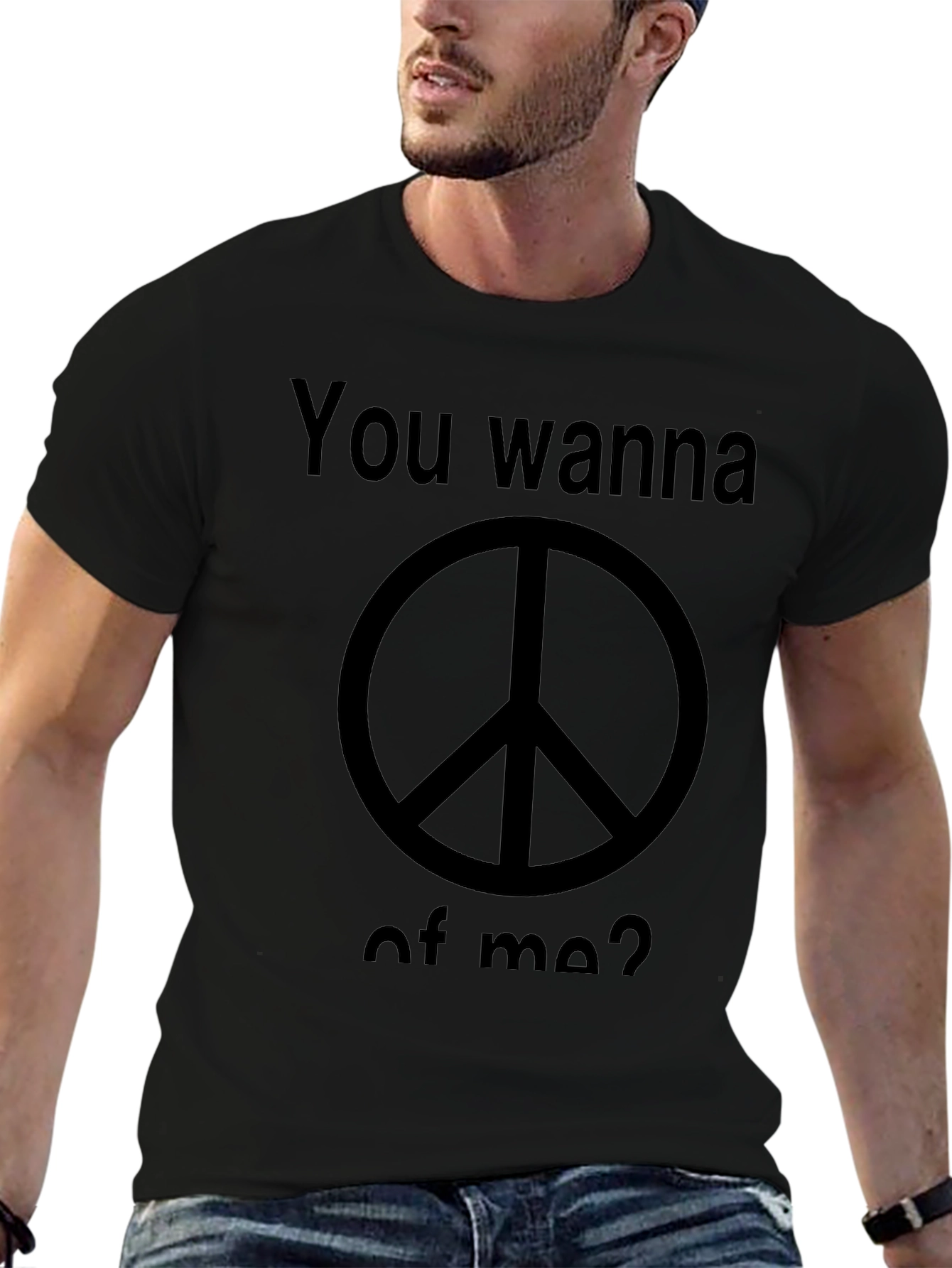 Black Peace Sign T-Shirt - You Wanna Piece of Me? view 6