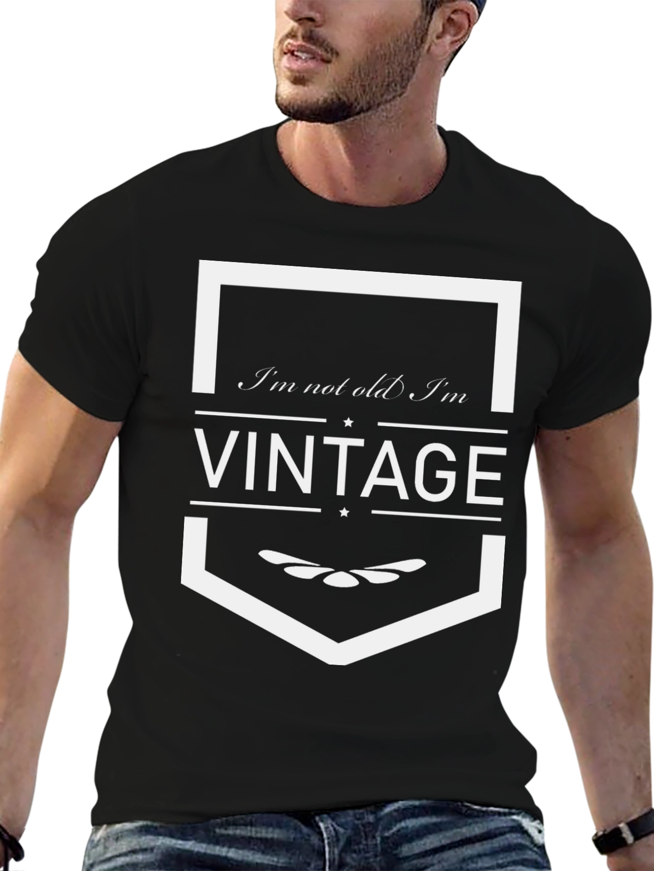 Black I'm Not Old, I'm Vintage - Graphic T-Shirt view 6