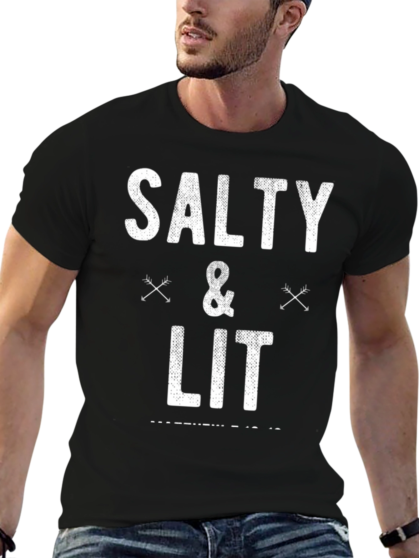 Black Salty & Lit Graphic Tee - Trendy Casual Wear view 6