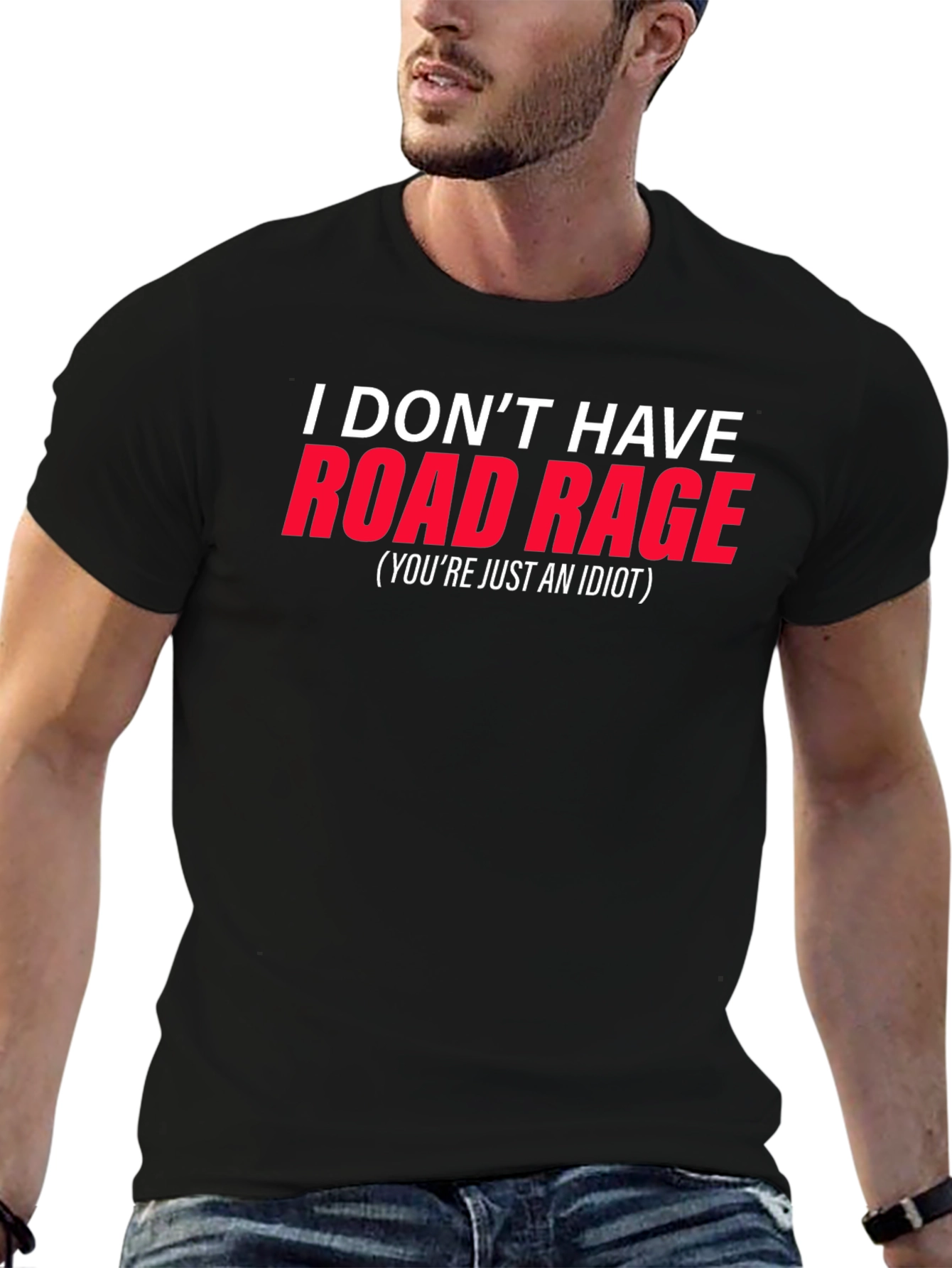 Black Road Rage Funny Sarcastic T-Shirt view 6
