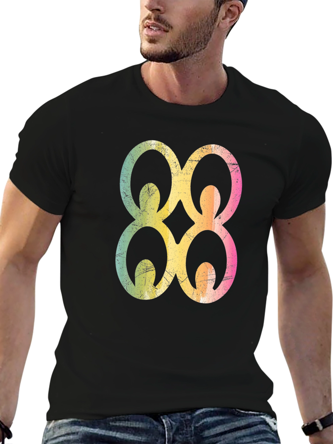 Black Adinkra Symbol Graphic Tee - Black view 6
