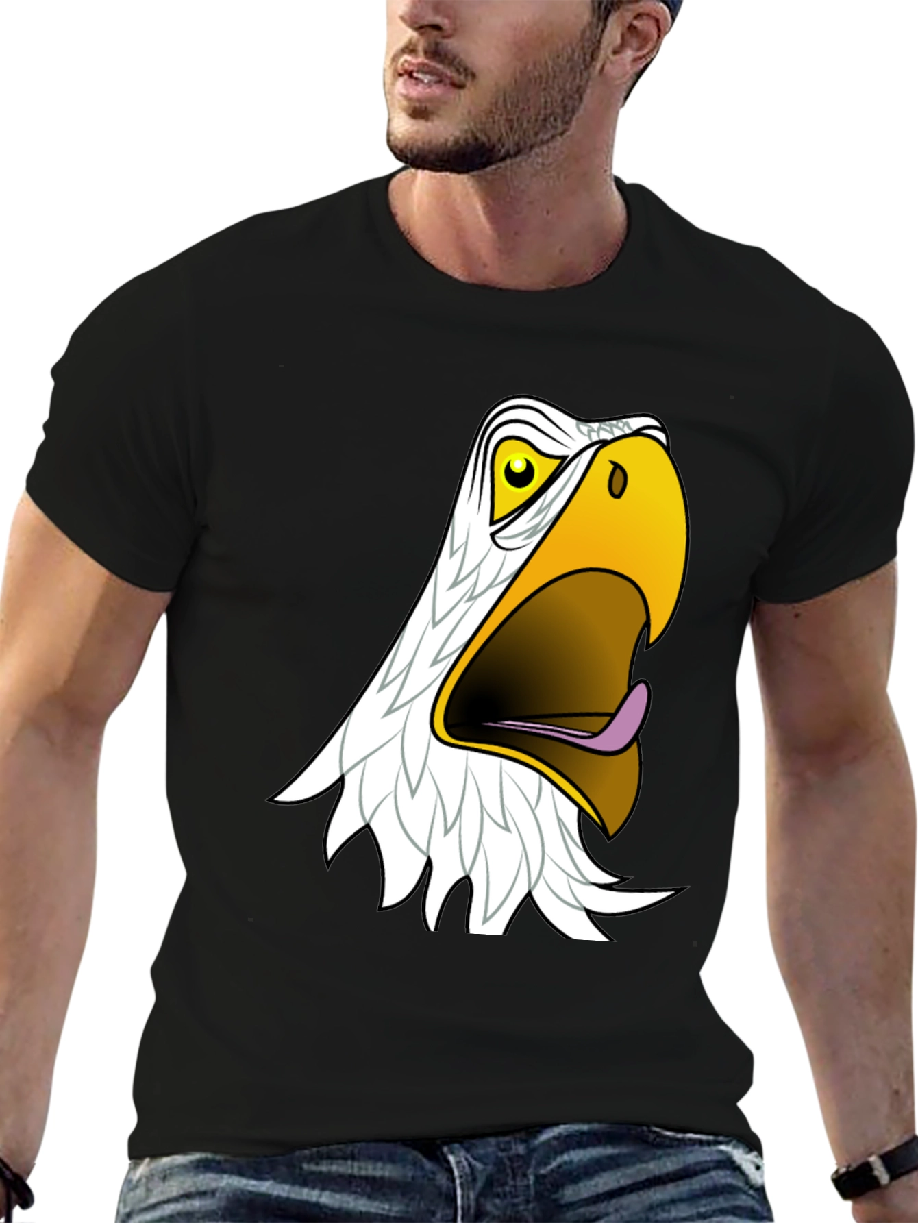Black Men's Black Eagle Graphic T-Shirt view 6