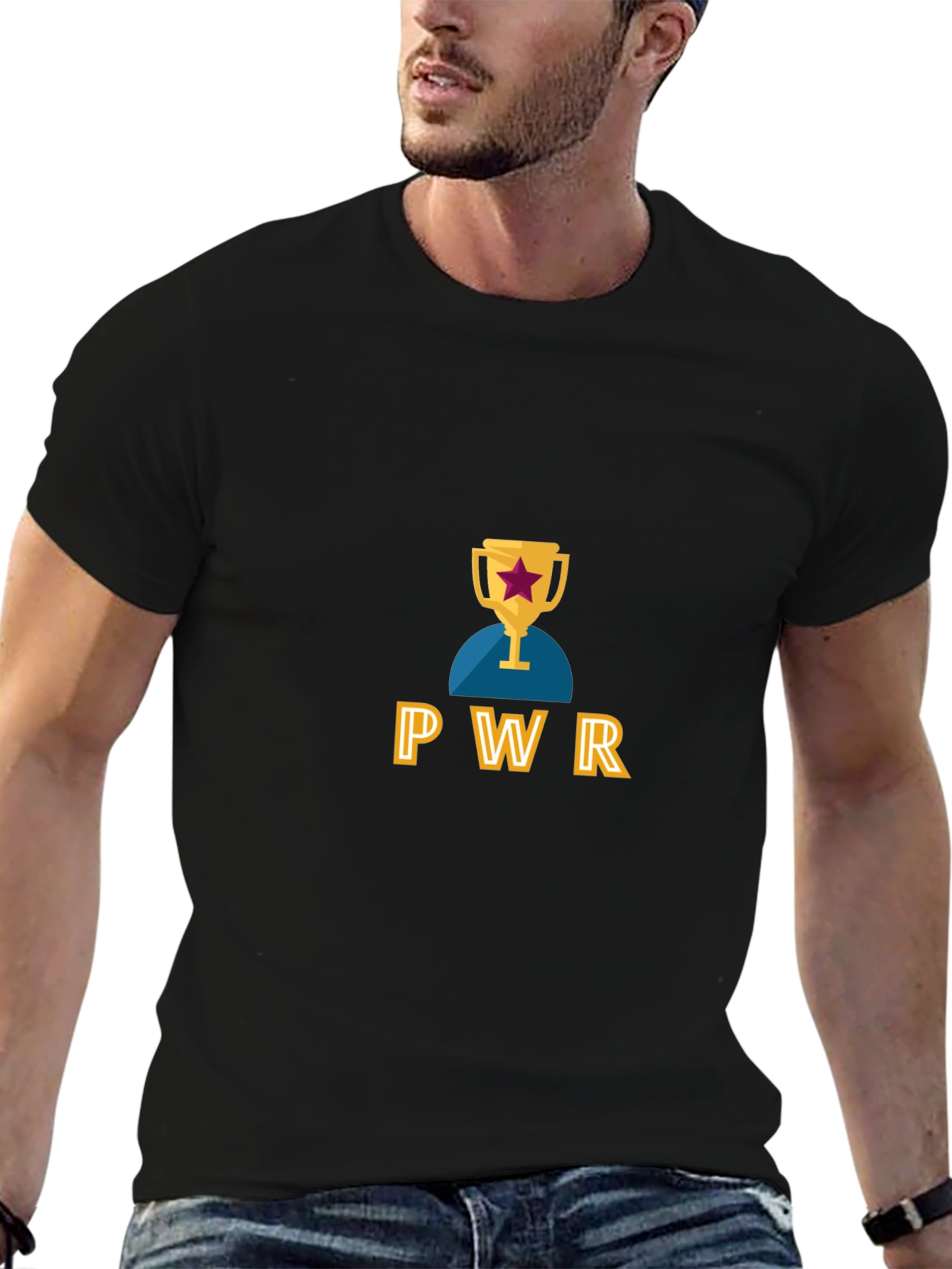 Black PWR Trophy Graphic T-Shirt - Black view 6