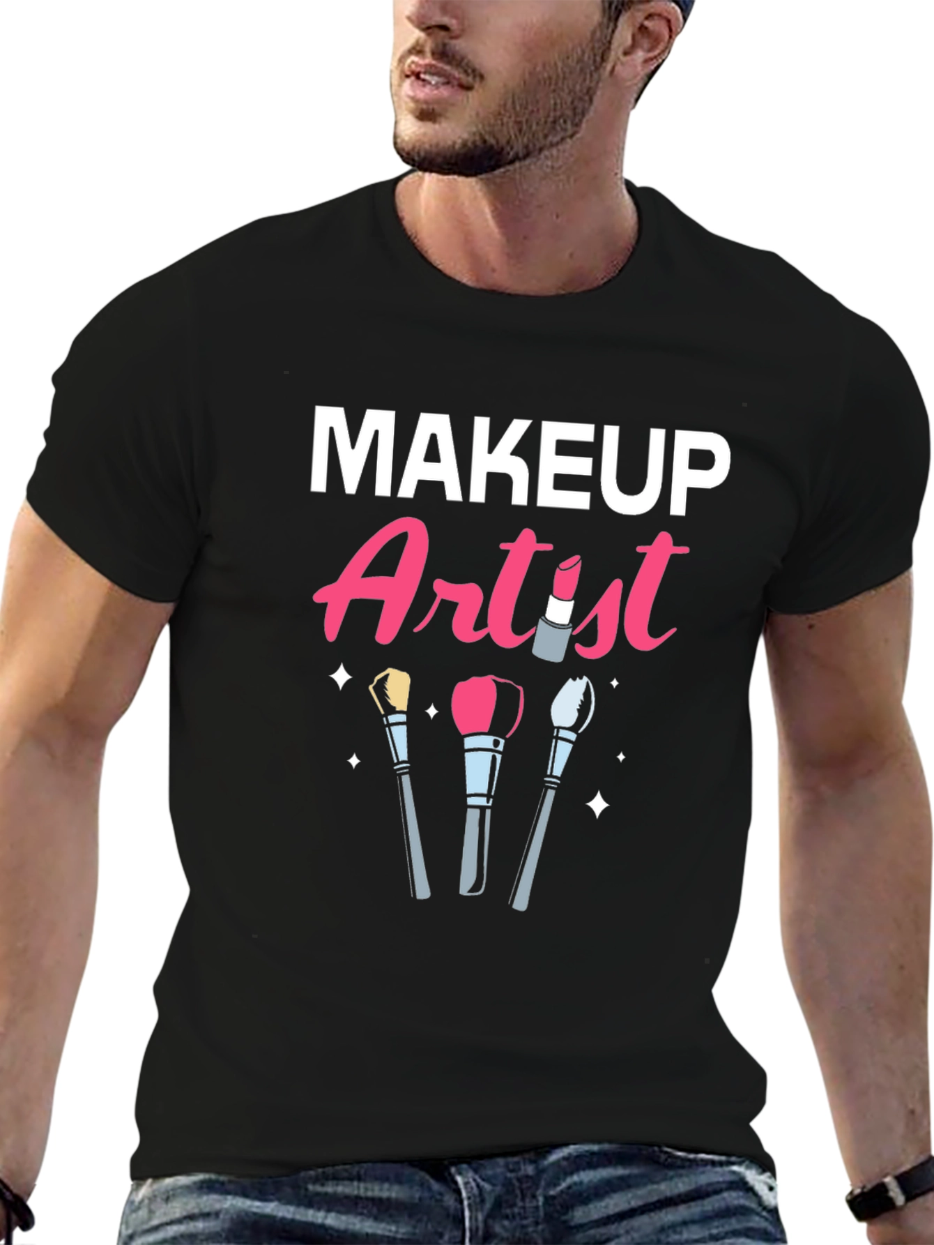Black Makeup Artist T-Shirt | Cosmetology Tee view 6
