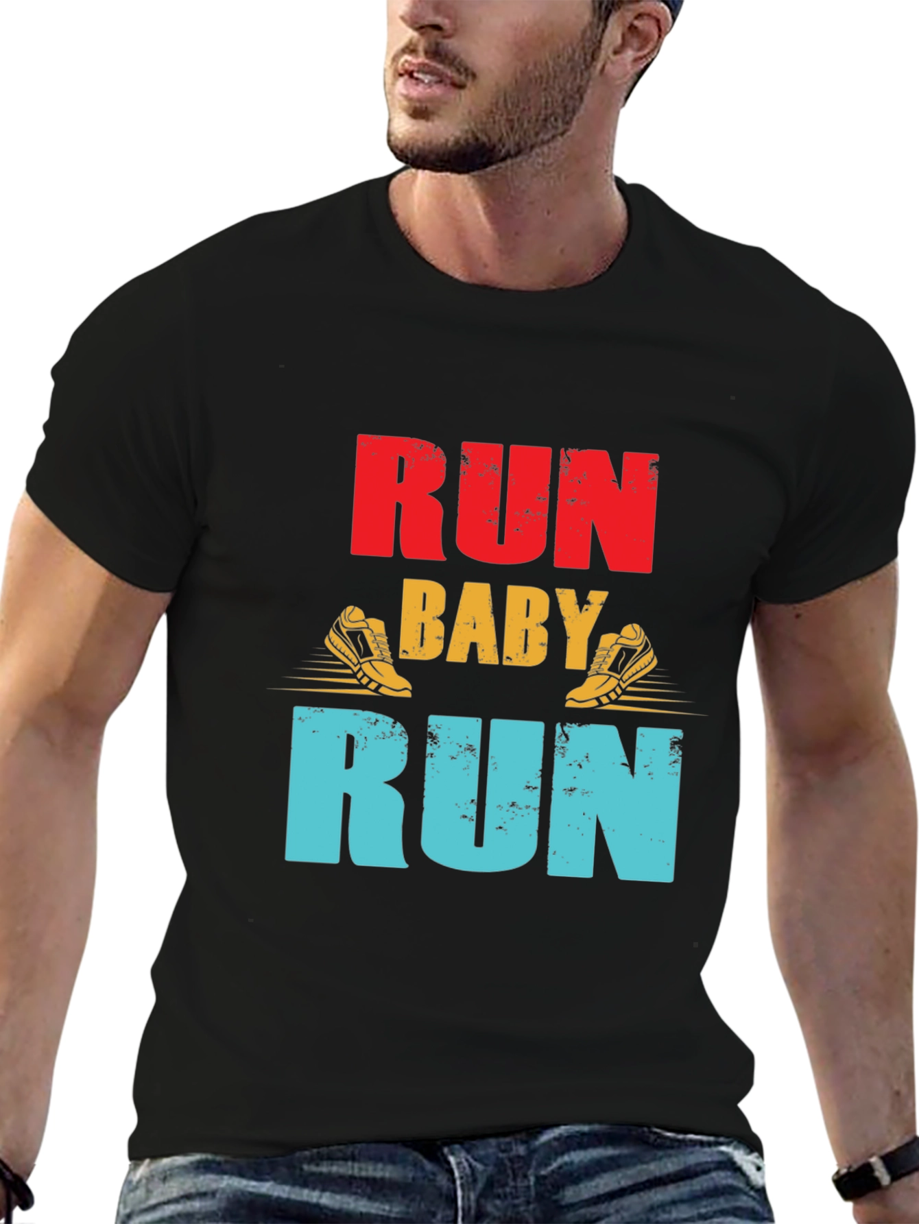 Black Run Baby Run Graphic T-Shirt view 6