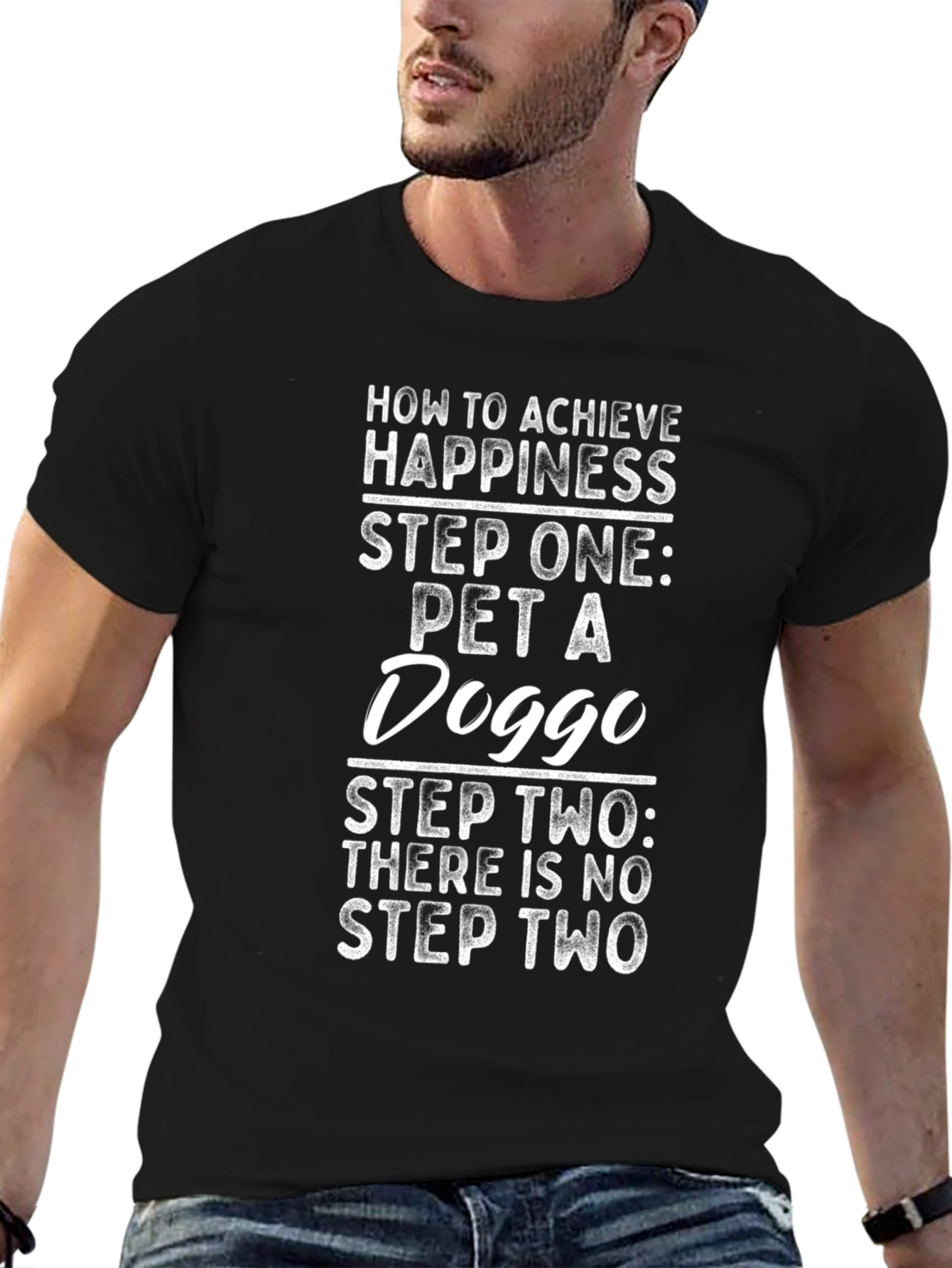 Black Pet A Doggo T-Shirt - Happiness Steps Tee view 6