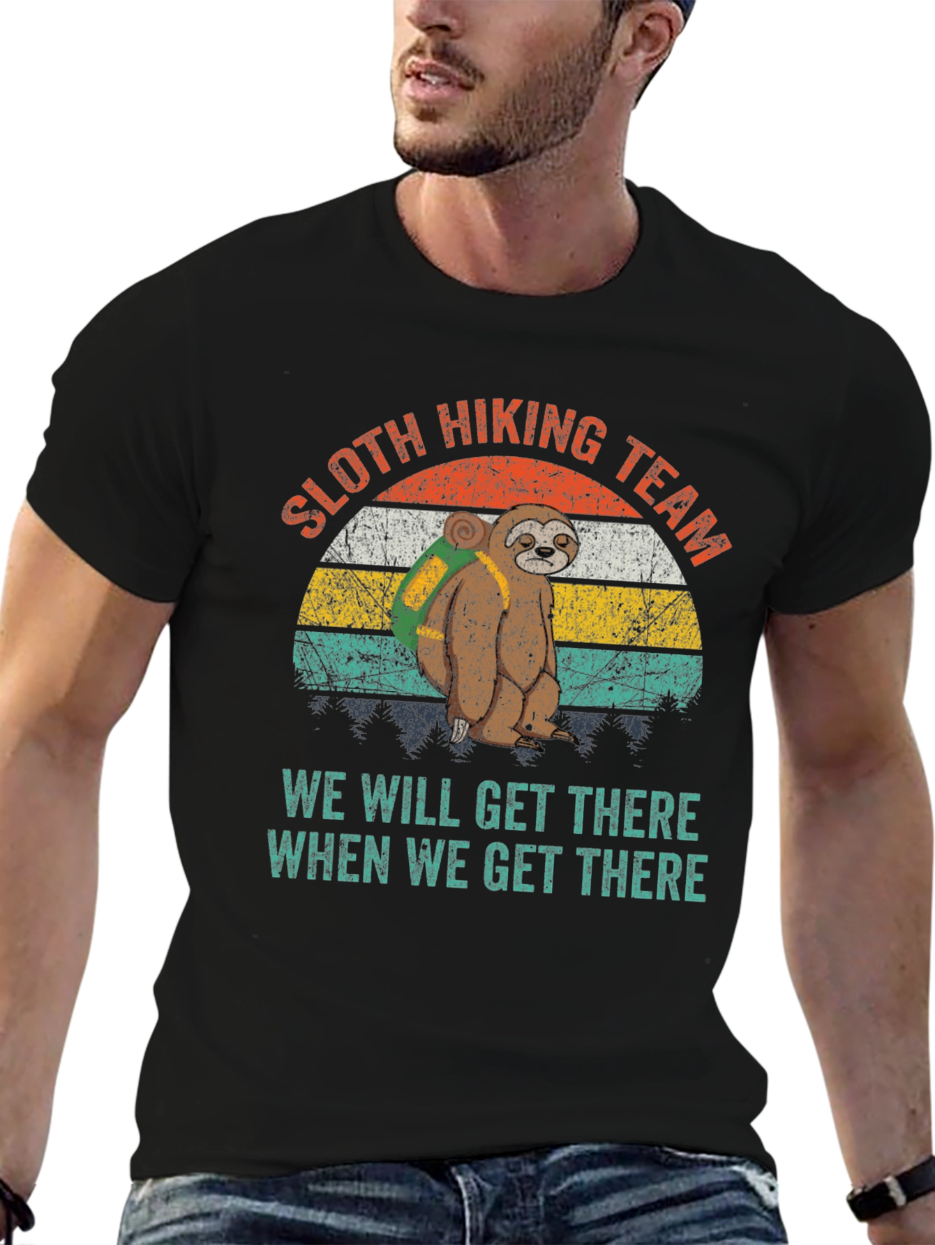 Black Sloth Hiking Team T-Shirt view 6