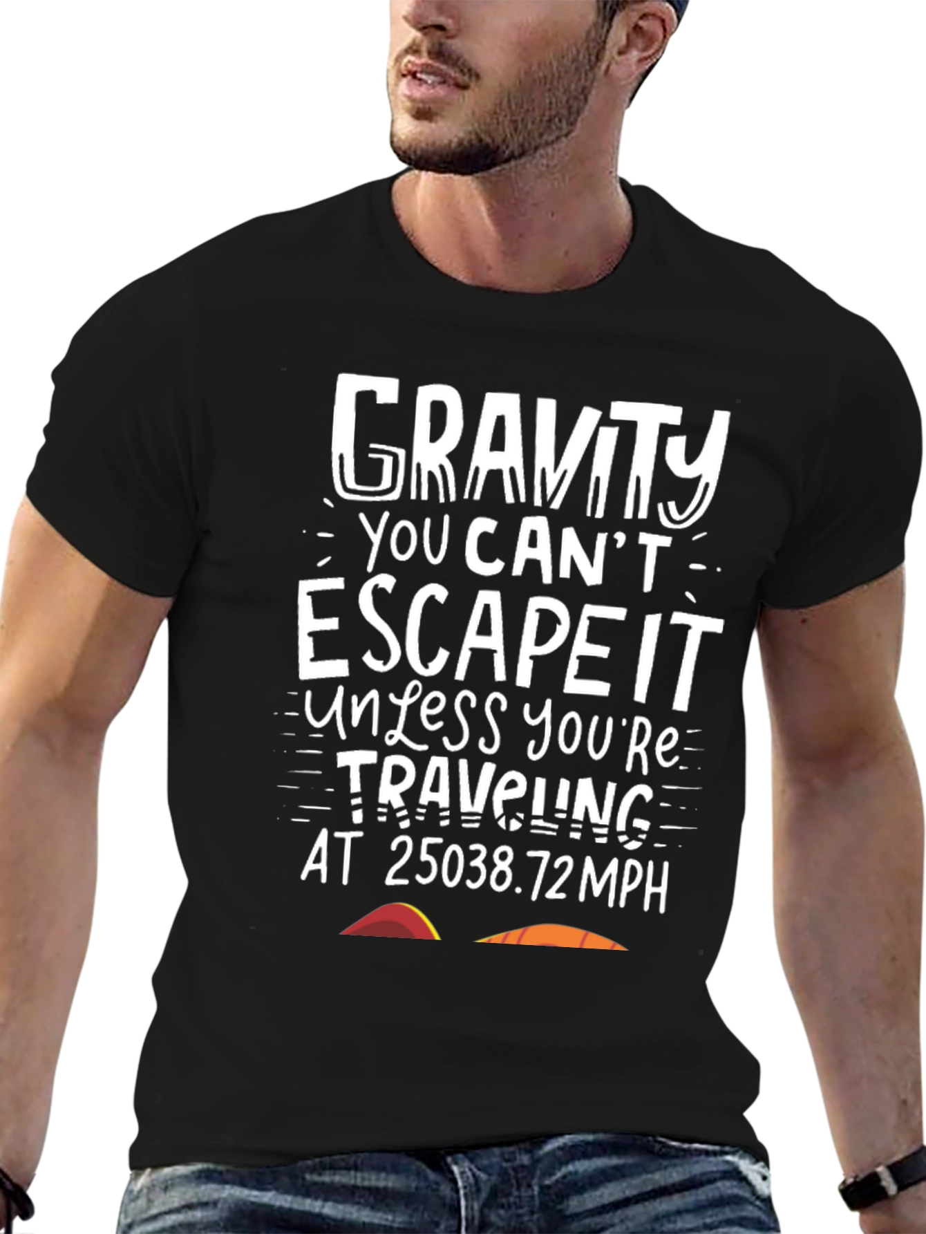 Black Gravity Escape Speed T-Shirt - 25038.72 MPH view 6
