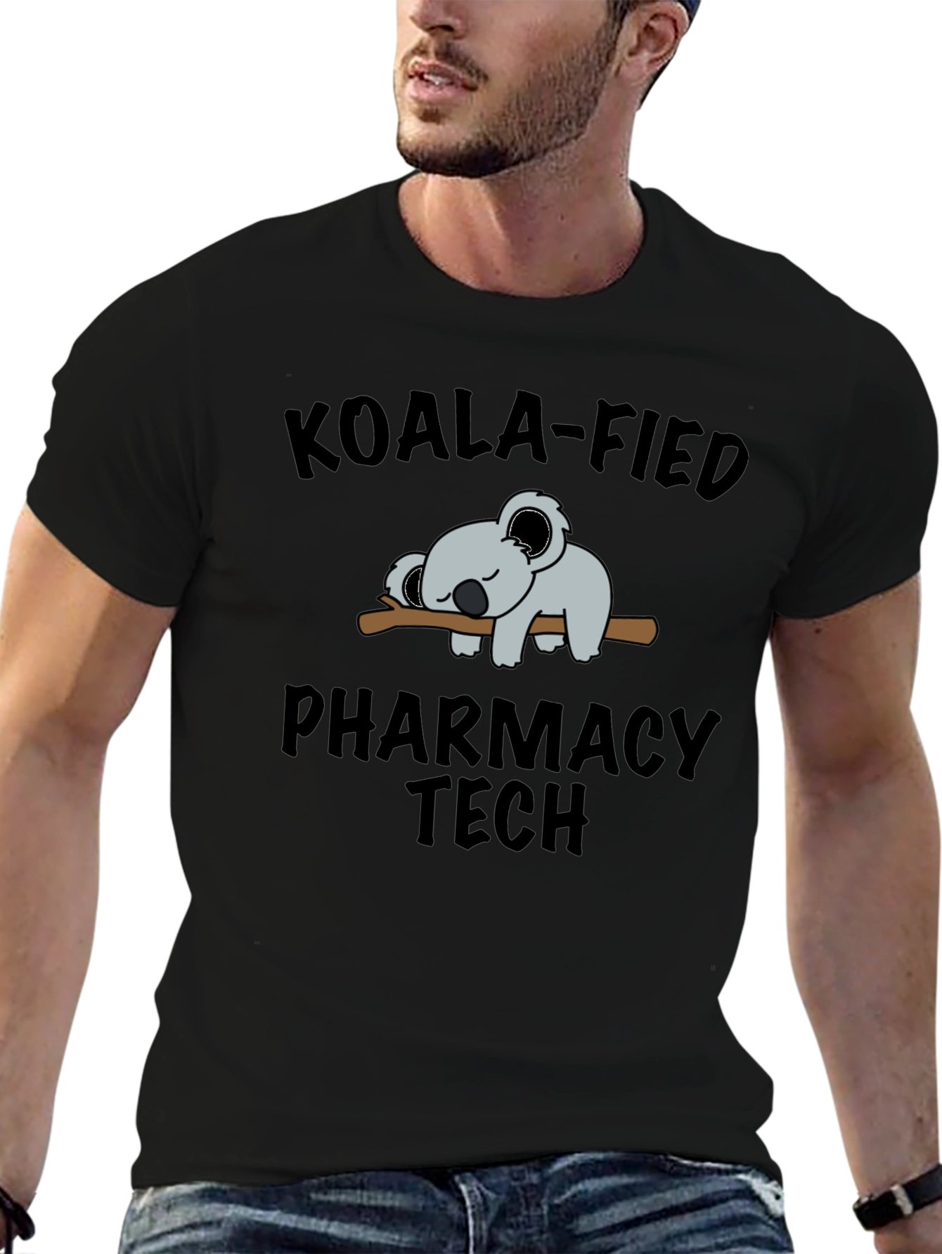 Black Koala-Fied Pharmacy Tech Graphic Tee view 6