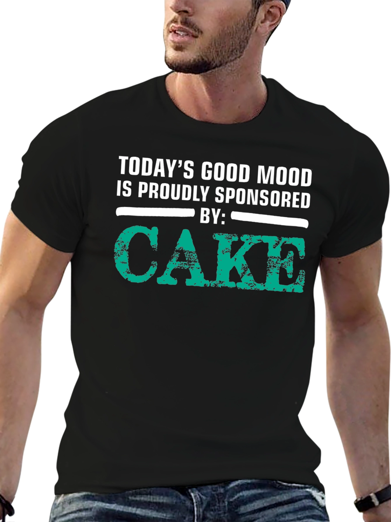 Black Cake Sponsored Good Mood Graphic Tee view 6