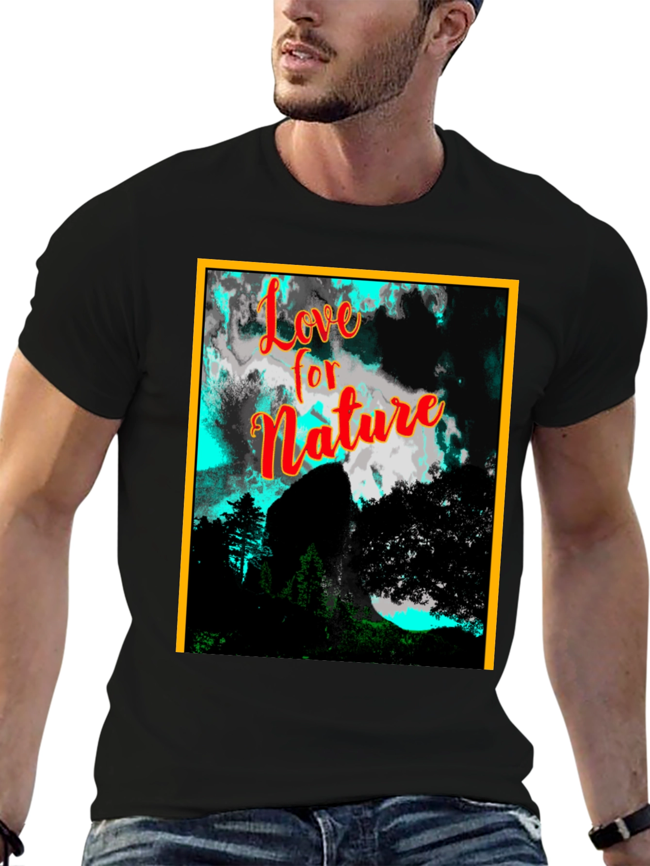 Black Nature Love Graphic Tee - Stylish & Unique view 6