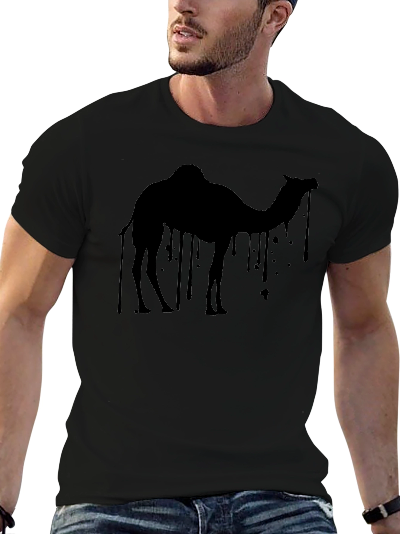 Black Camel Graphic Tee - Black Cotton Blend view 6
