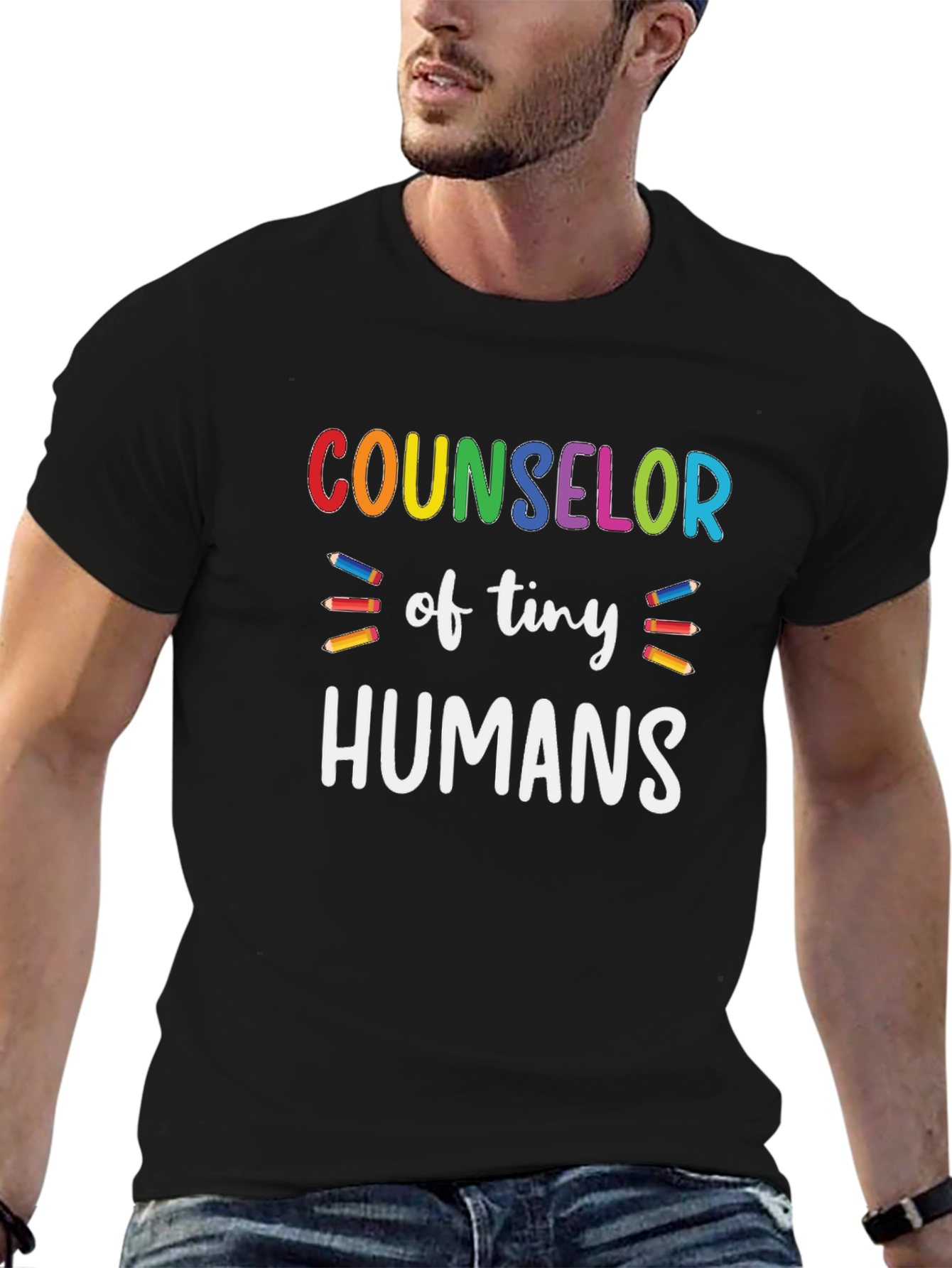 Black Counselor of Tiny Humans T-Shirt view 6