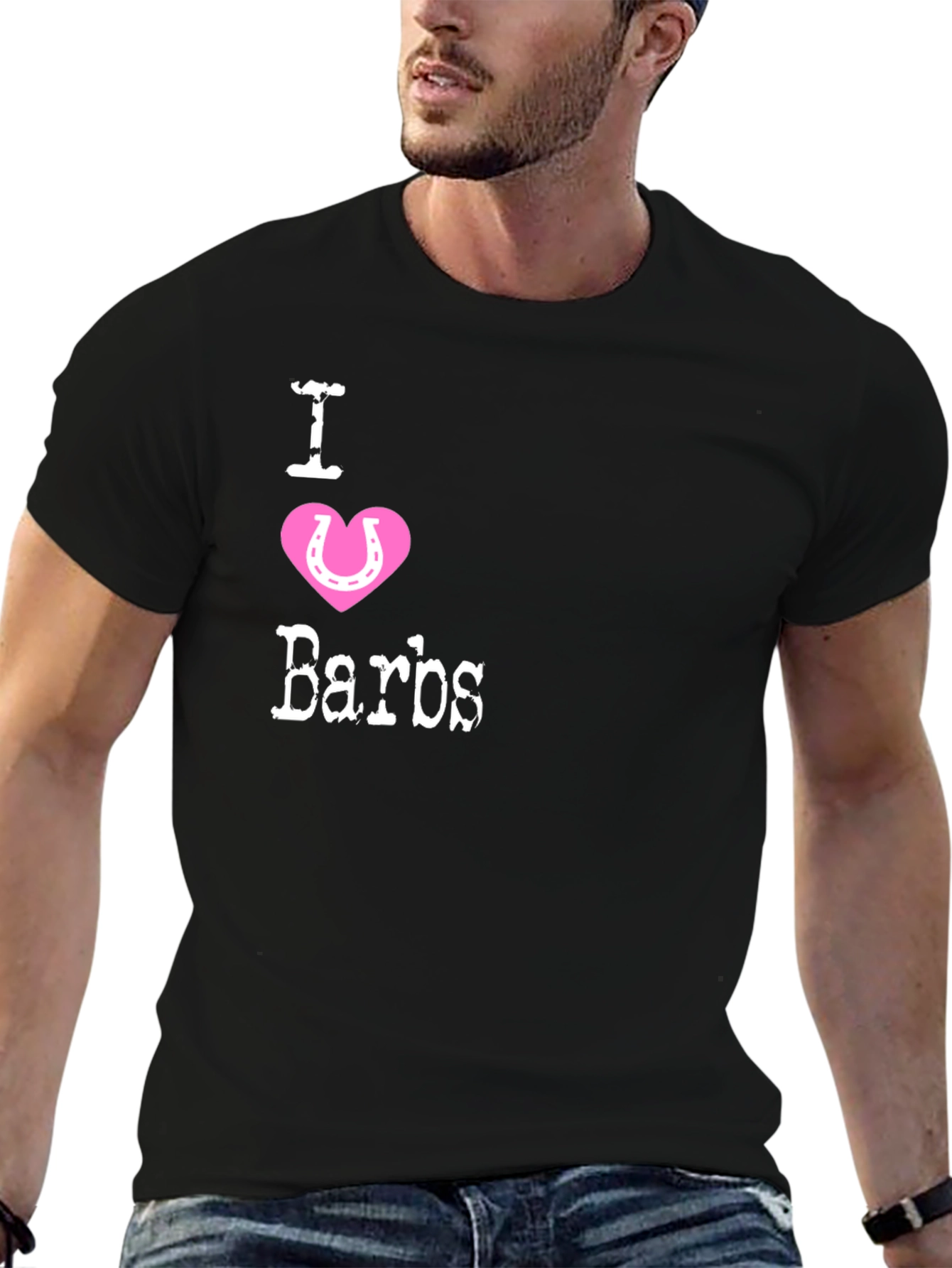 Black I Love Barbs T-Shirt - Novelty Graphic Tee view 6