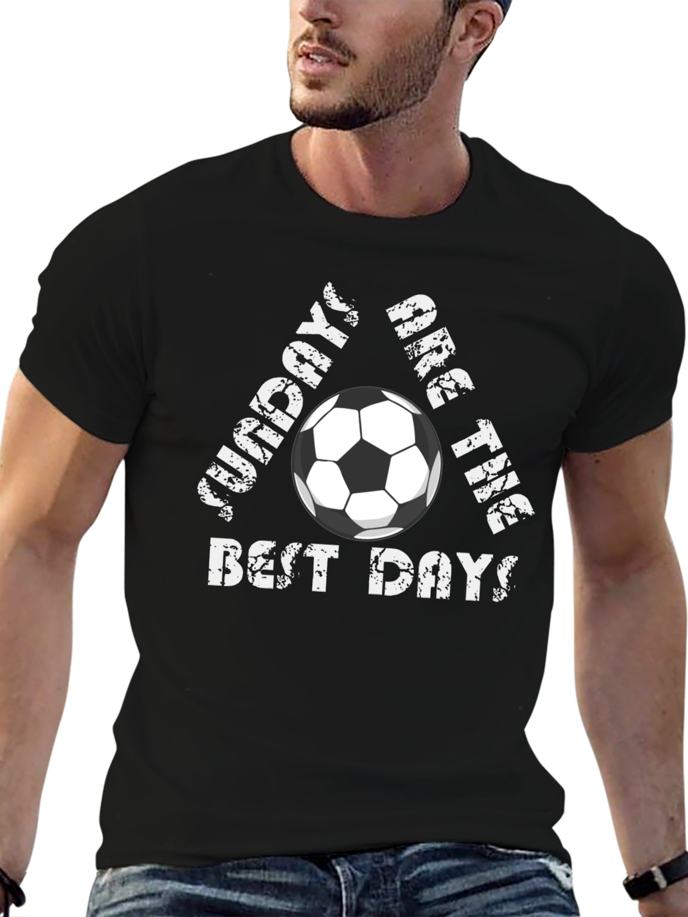 Black Soccer Sundays T-Shirt - Best Days Tee! view 6