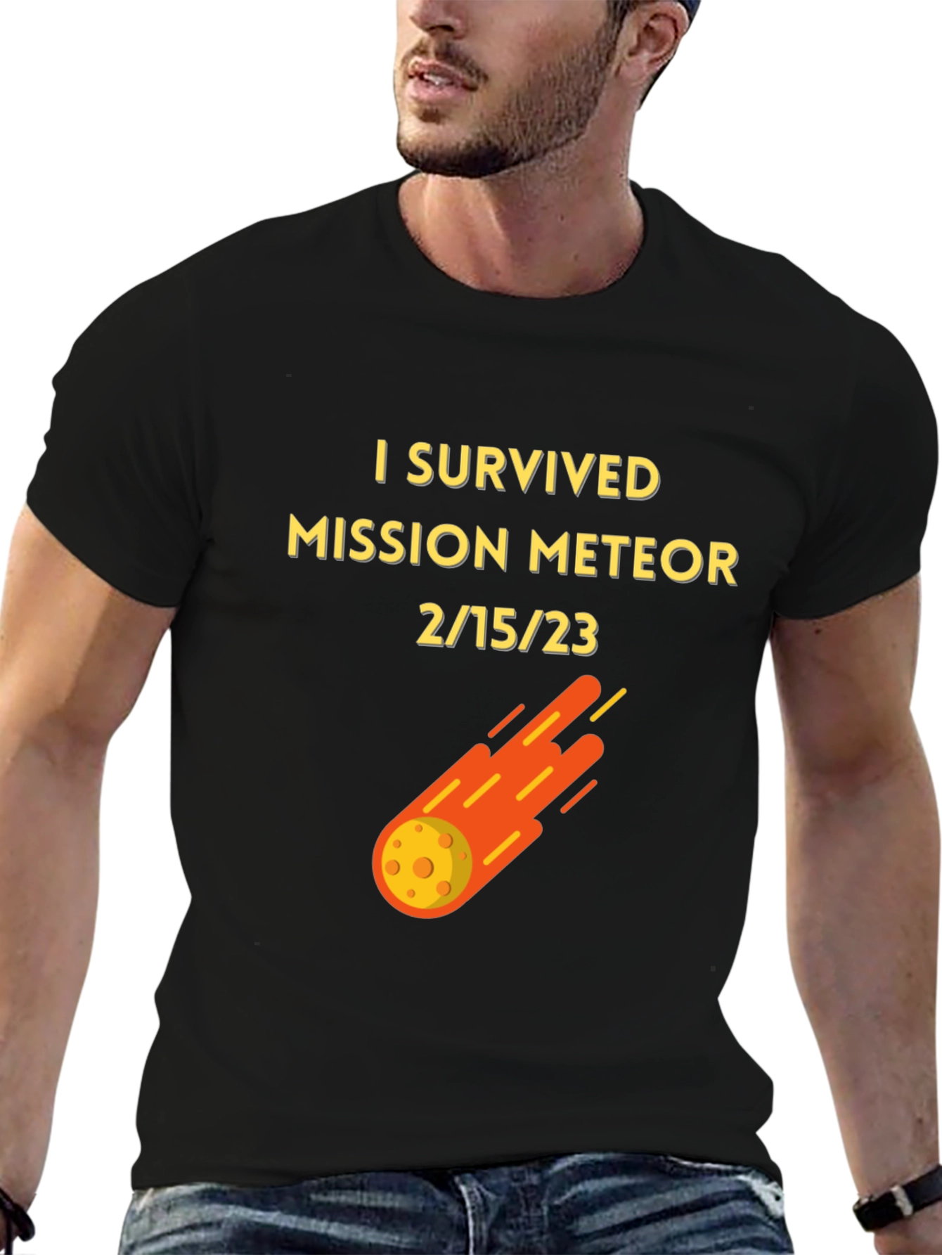 Black I Survived Mission Meteor Black T-Shirt view 6