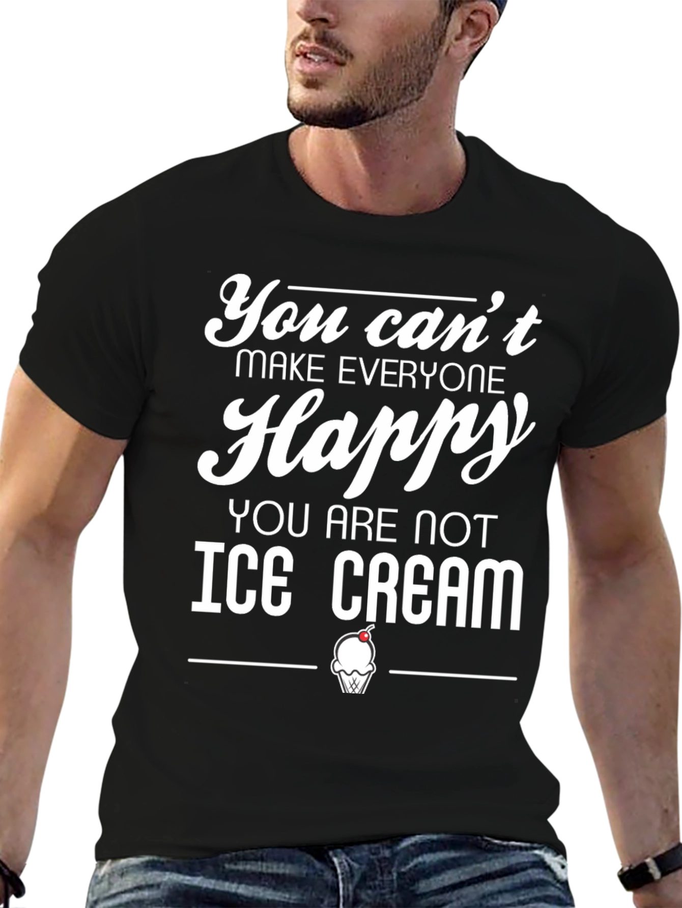 Black Funny Ice Cream T-Shirt - Can't Make Everyone Happy view 6