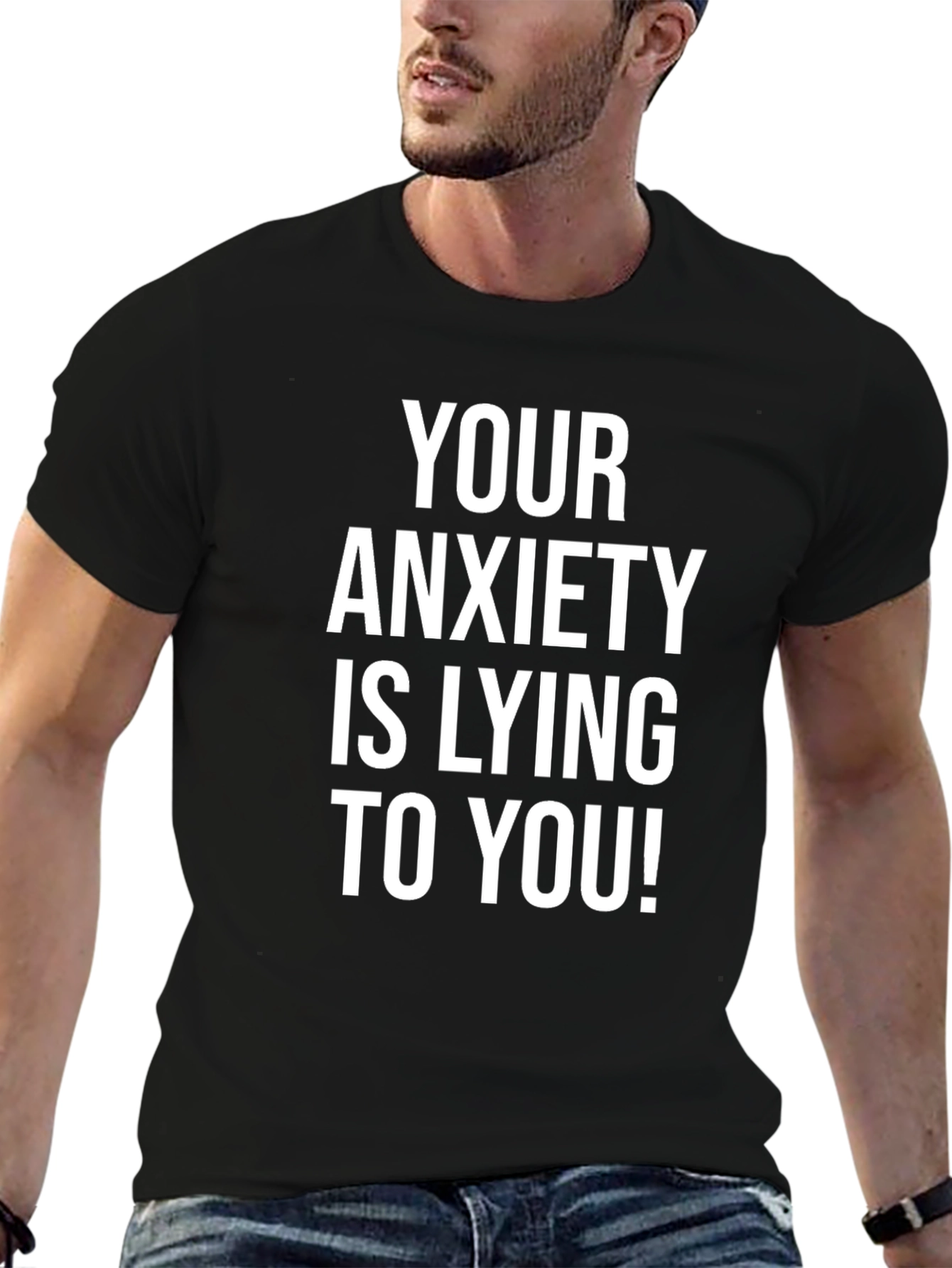 Black Anxiety Truth T-Shirt - Motivational Comfort view 6