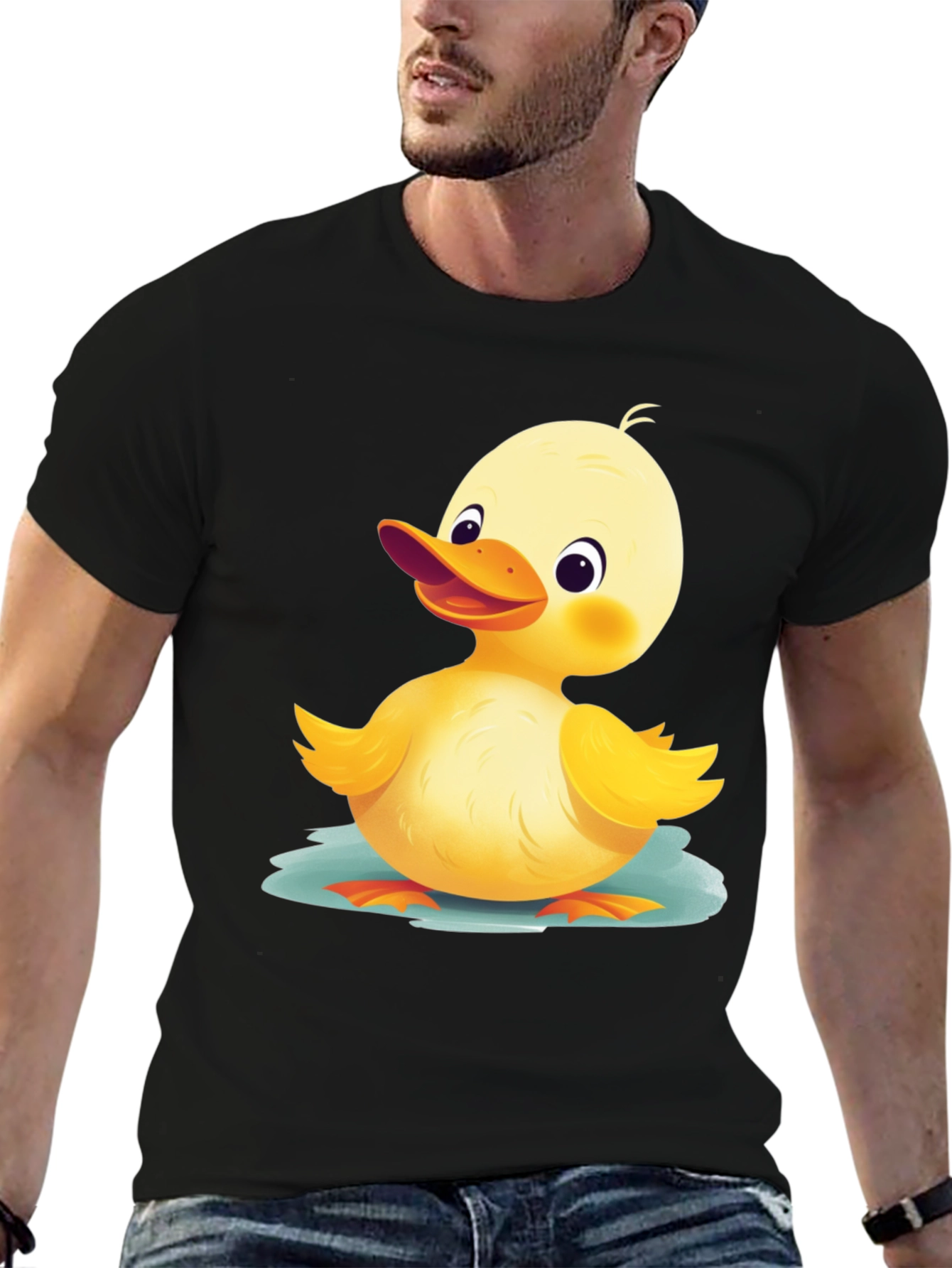 Black Cute Duckling Graphic T-Shirt - Soft Cotton Blend view 6