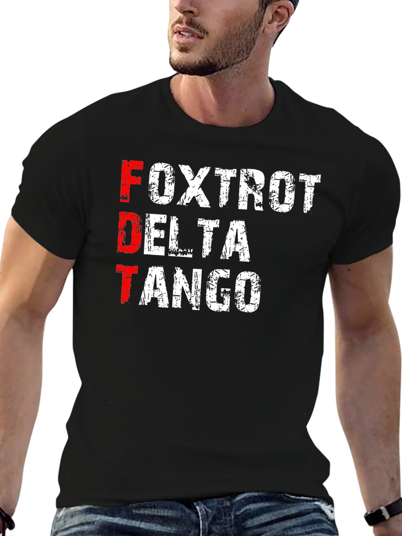 Black FDT Foxtrot Delta Tango Graphic T-Shirt view 6